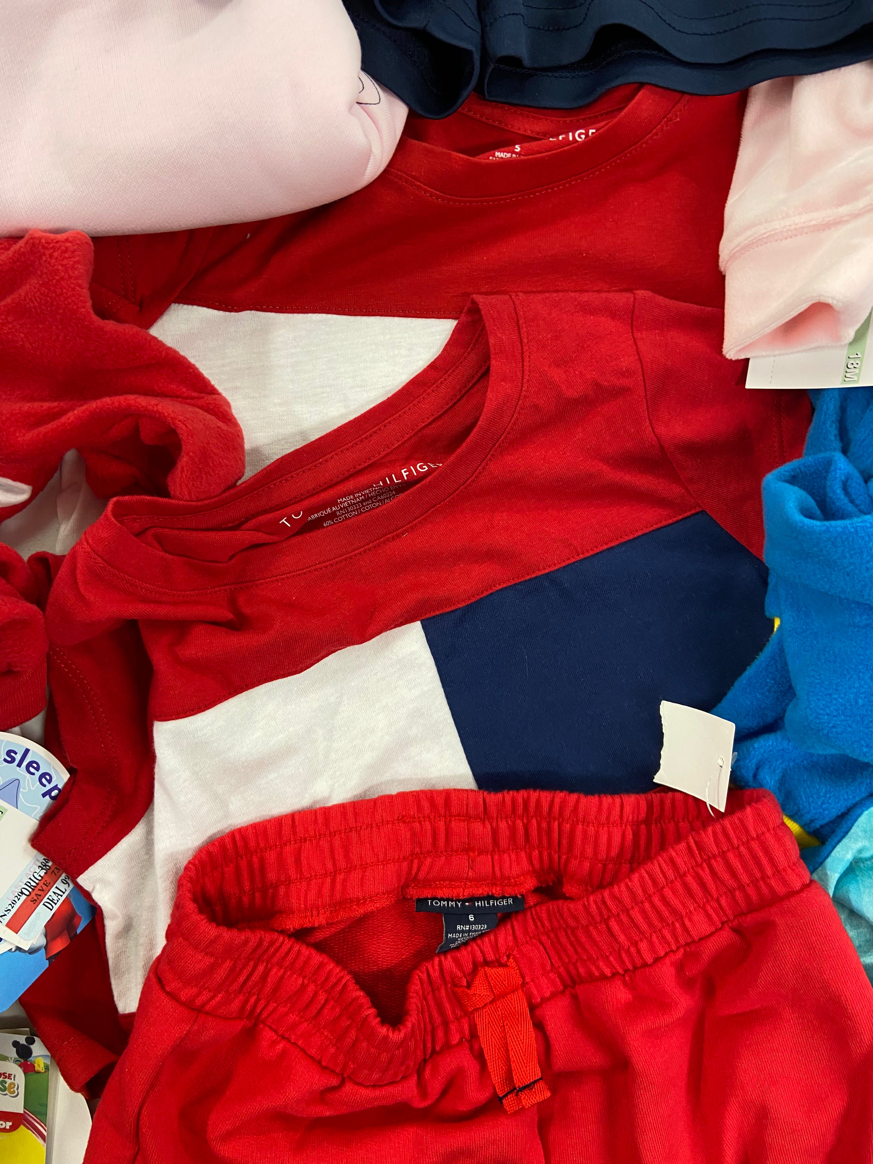 Baby's / Kid's Assorted Clothing Wholesale Lot, NIKE, TOMMY HILFIGER, PINKFONG, CALVIN KLEIN, NINA DOLL, CHAMPION, CARTER'S and more, 31 items, Shelf Pulls, MSRP $971