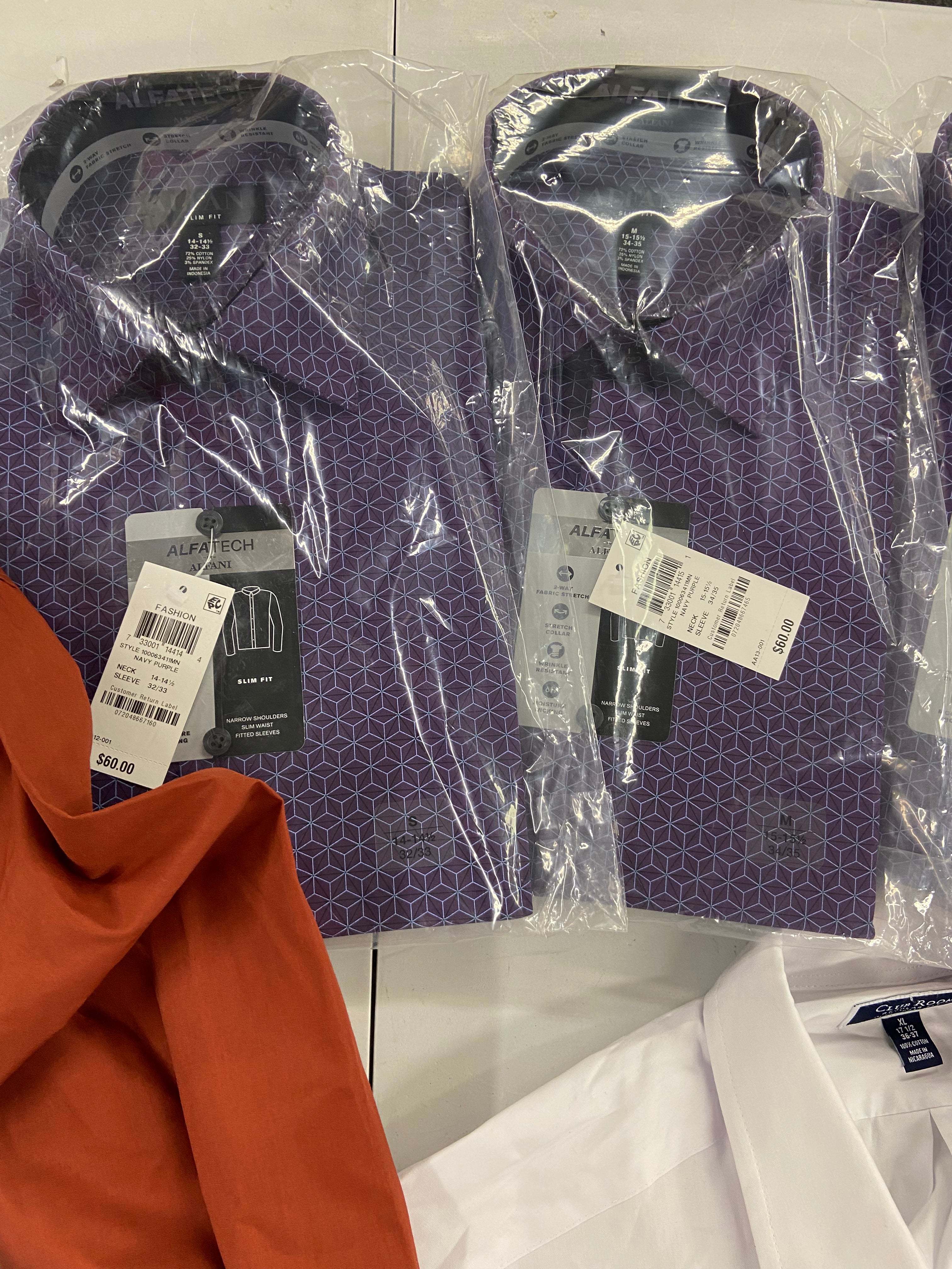 Men's Clothing Dress Shirts Wholesale Lot, LAUREN RALPH LAUREN, DOCKERS, KENZO, JAMES TATTERSAL, VAN HEUSEN and more, 16 items, Shelf Pulls, MSRP $1,003