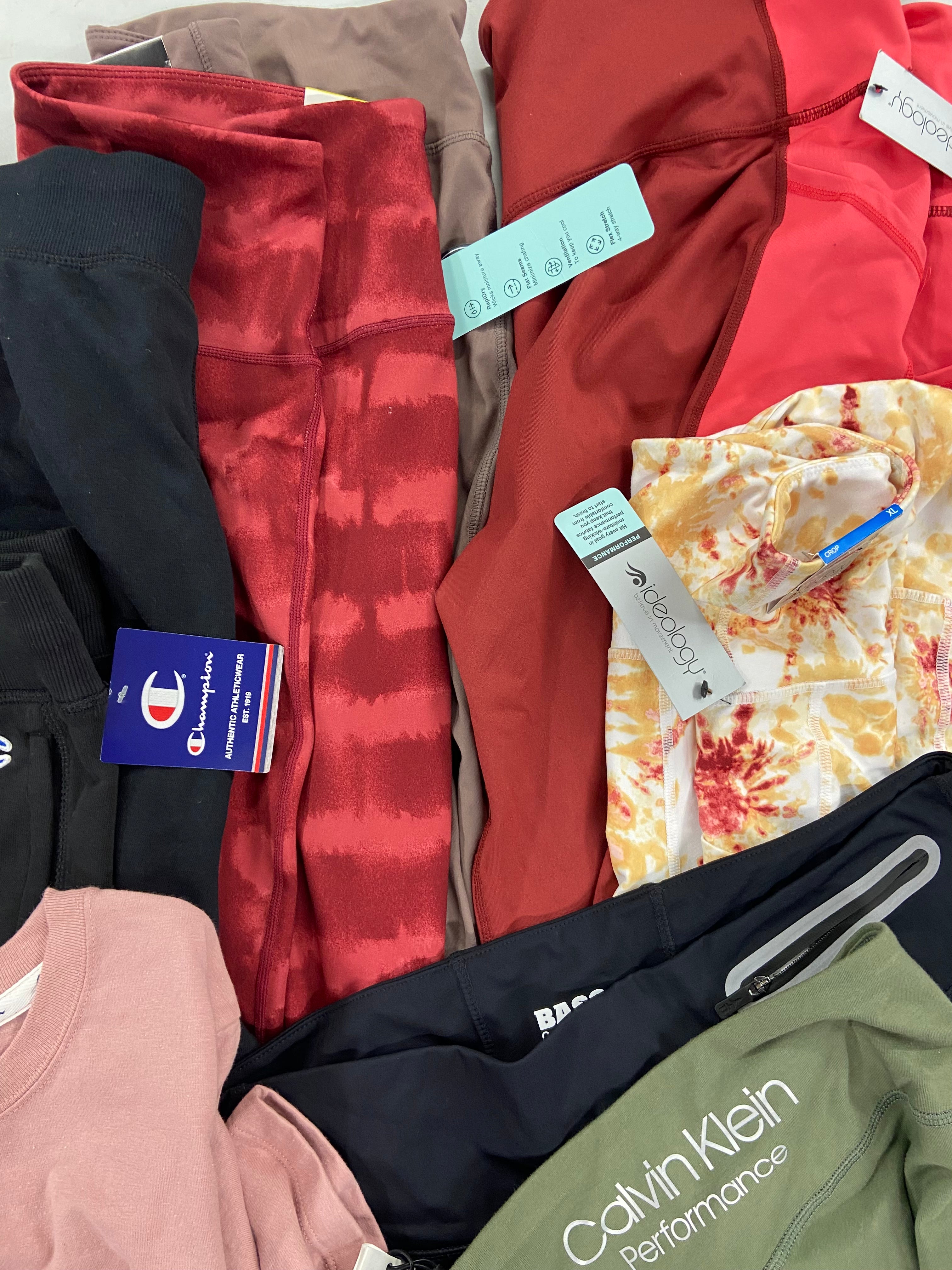 Women's Clothing Activewear Wholesale Lot, LAUREN RALPH LAUREN, NIKE, CHAMPION, CK PERFORMANCE, BASS OUTDOOR and more, 18 items, Shelf Pulls, MSRP $753