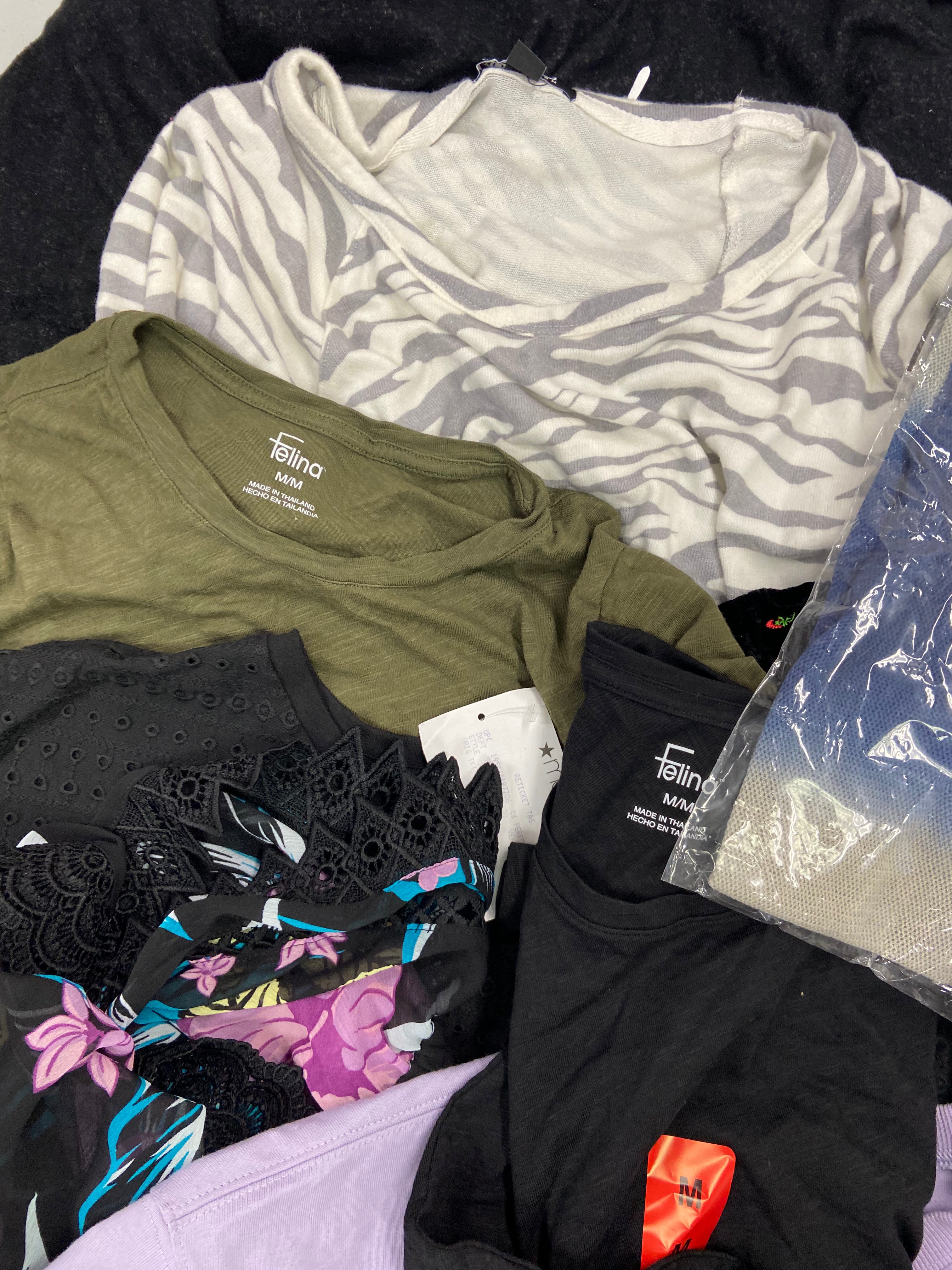 Women's Clothing Tops Wholesale Lot, ADIDAS, CALVIN KLEIN, BUFFALO, FREE PEOPLE, HILARY RADLEY and more, 30 items, Shelf Pulls, MSRP $1,066