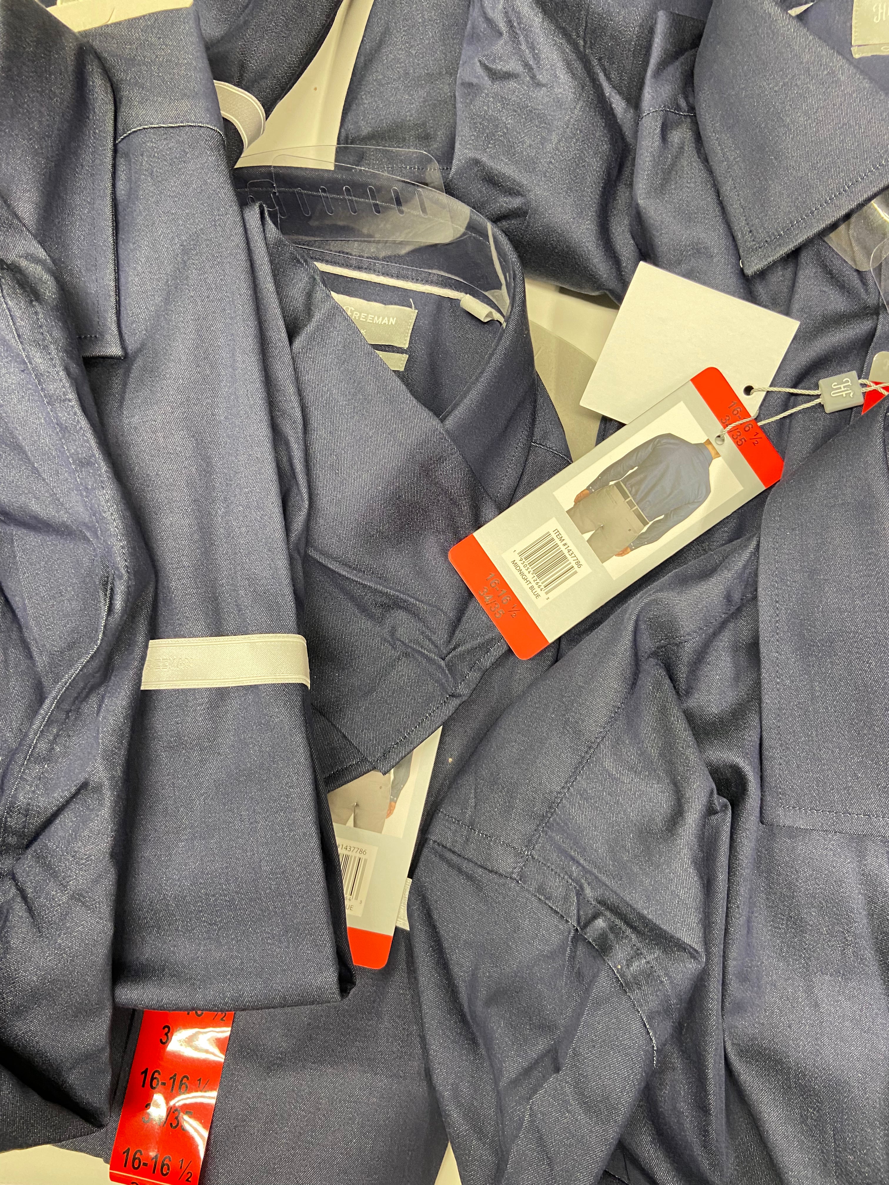Men's Clothing Dress Shirts Only Wholesale Lot, HICKEY FREEMAN, 15 items, Shelf Pulls, MSRP $900