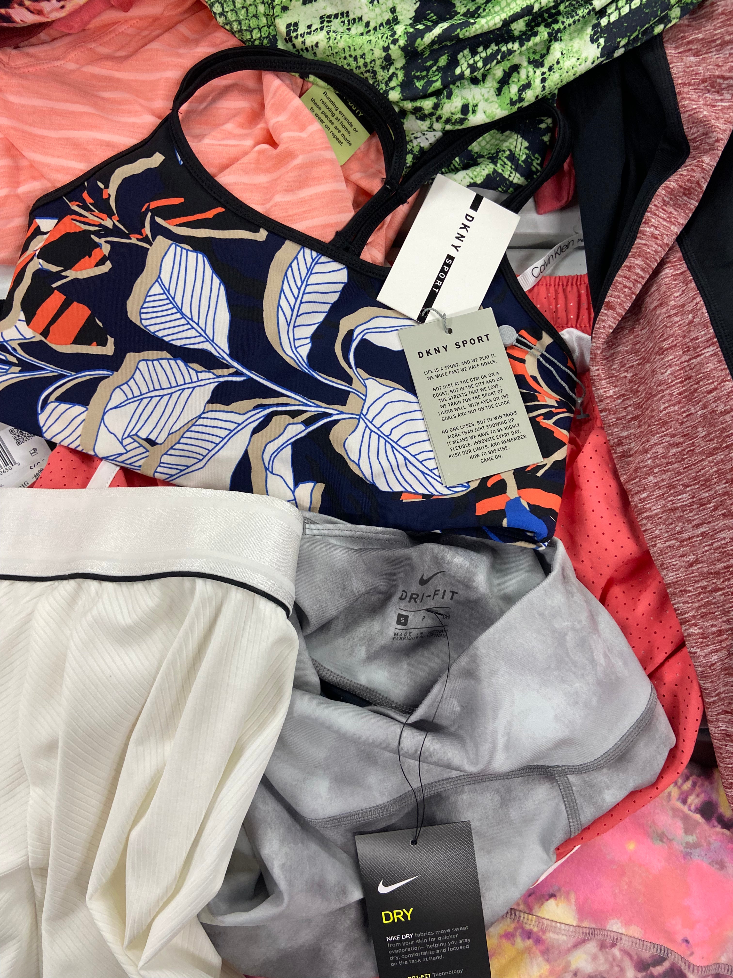 Women's Clothing Activewear Wholesale Lot, THE NORTH FACE, NIKE, ADIDAS, CK PERFORMANCE, DKNY, IDEOLOGY, 28 items, Shelf Pulls, MSRP $862