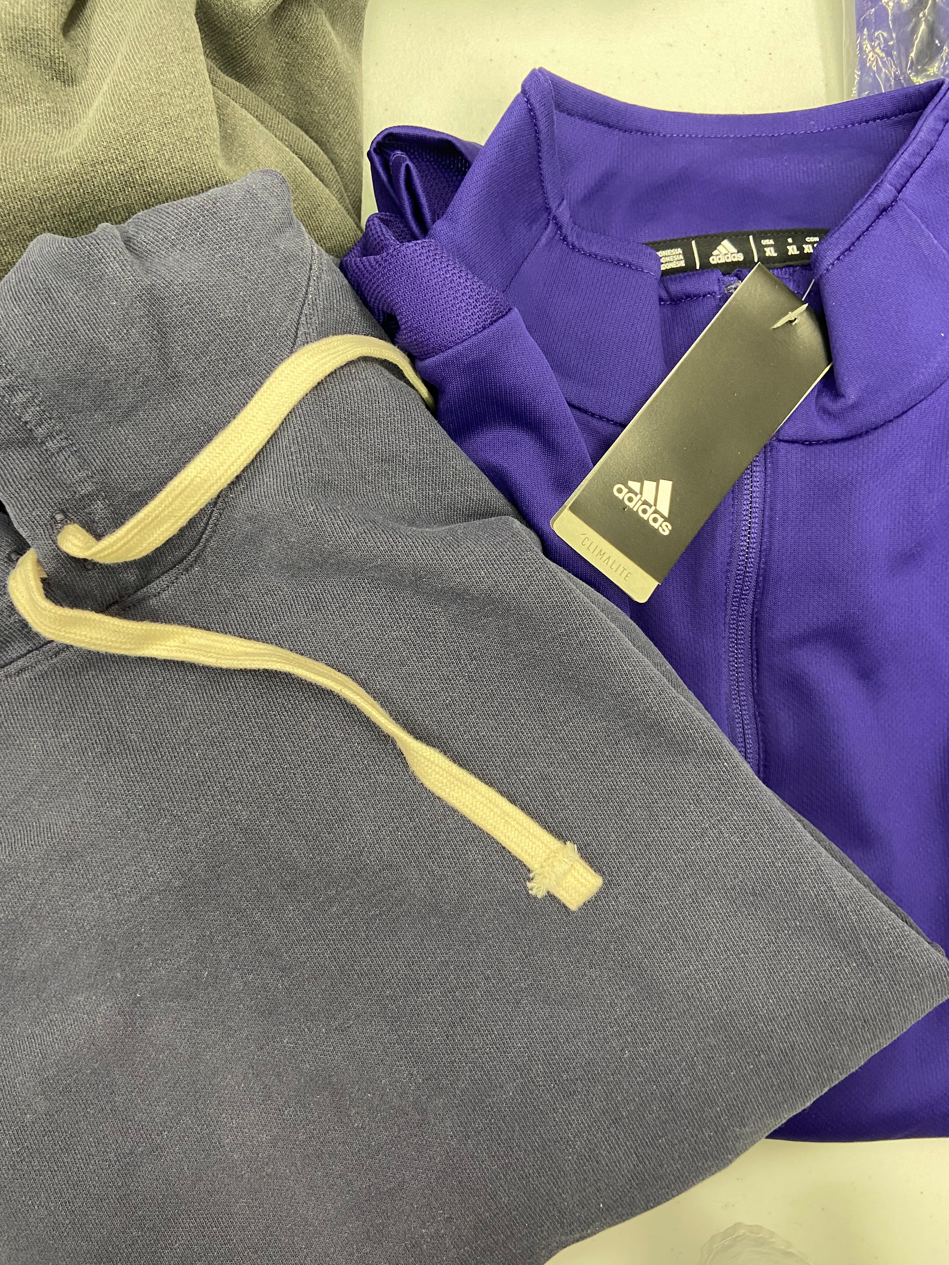 Men's Clothing Activewear Tops Wholesale Lot, ADIDAS, AMERICAN APPAREL, 11 items, Shelf Pulls, MSRP $622
