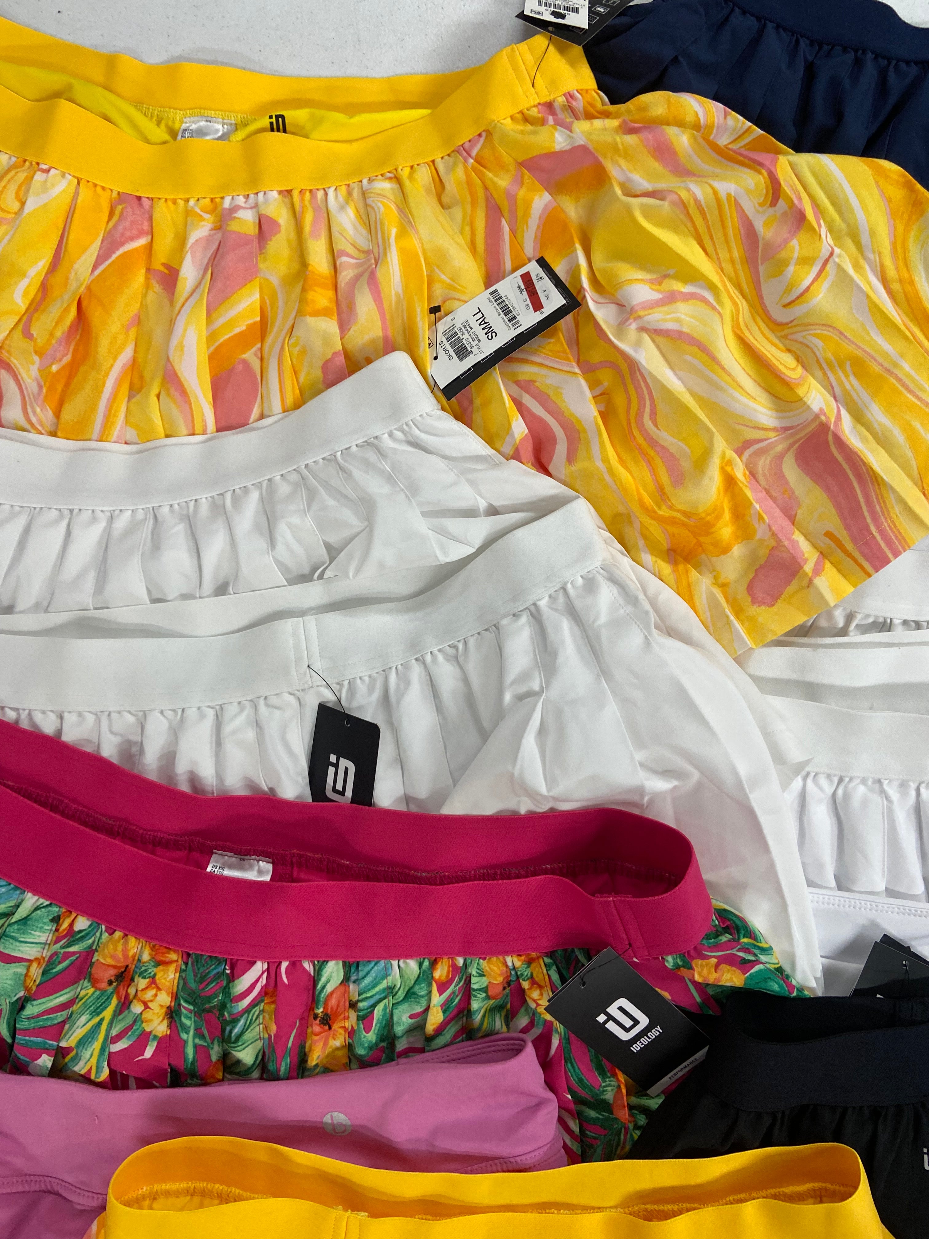 Women's Clothing Active Skorts Wholesale Lot, COTTON ON, IDEOLOGY, 13 items, Shelf Pulls, MSRP $385
