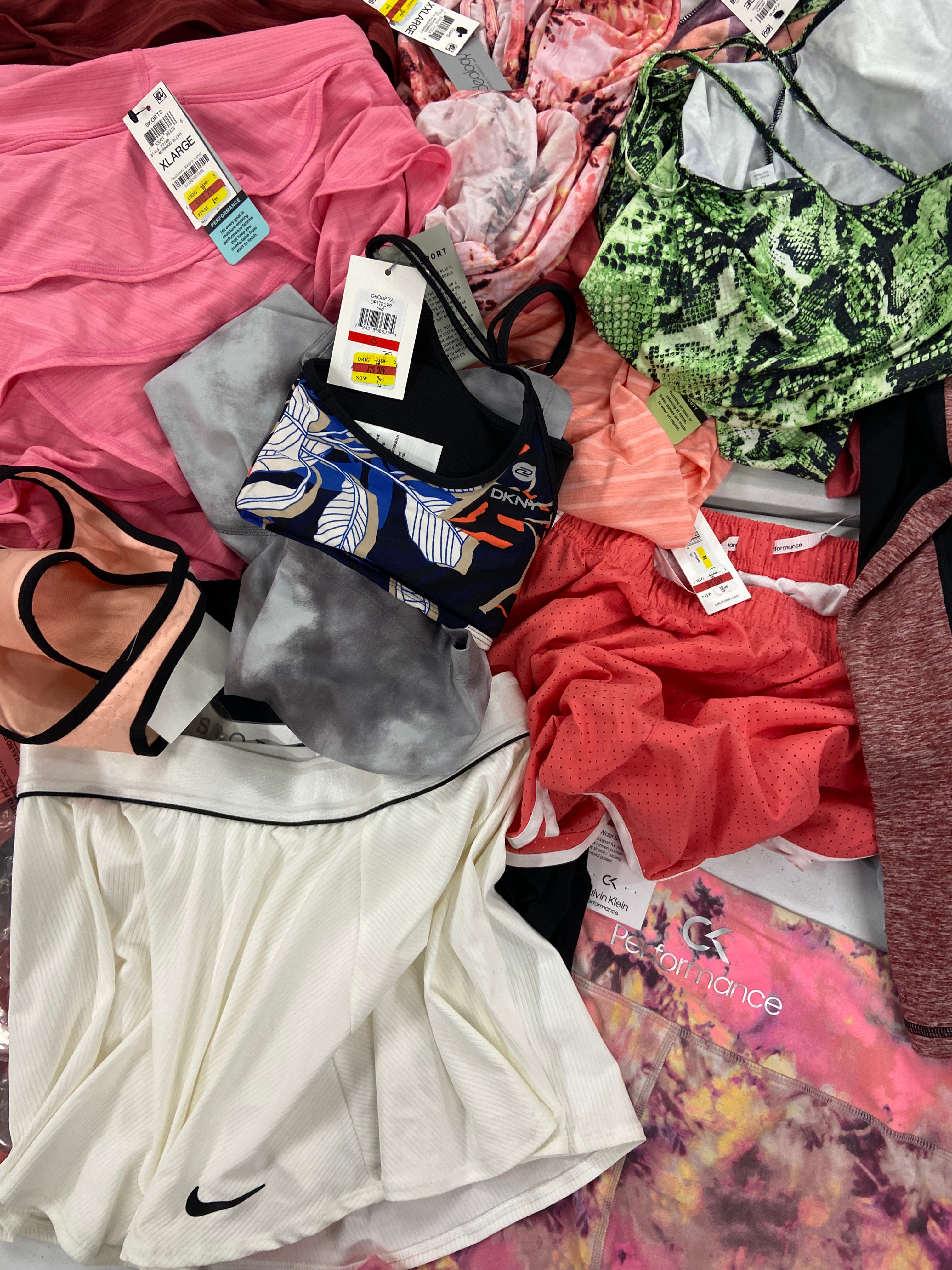 Women's Clothing Activewear Wholesale Lot, THE NORTH FACE, NIKE, ADIDAS, CK PERFORMANCE, DKNY, IDEOLOGY, 28 items, Shelf Pulls, MSRP $862