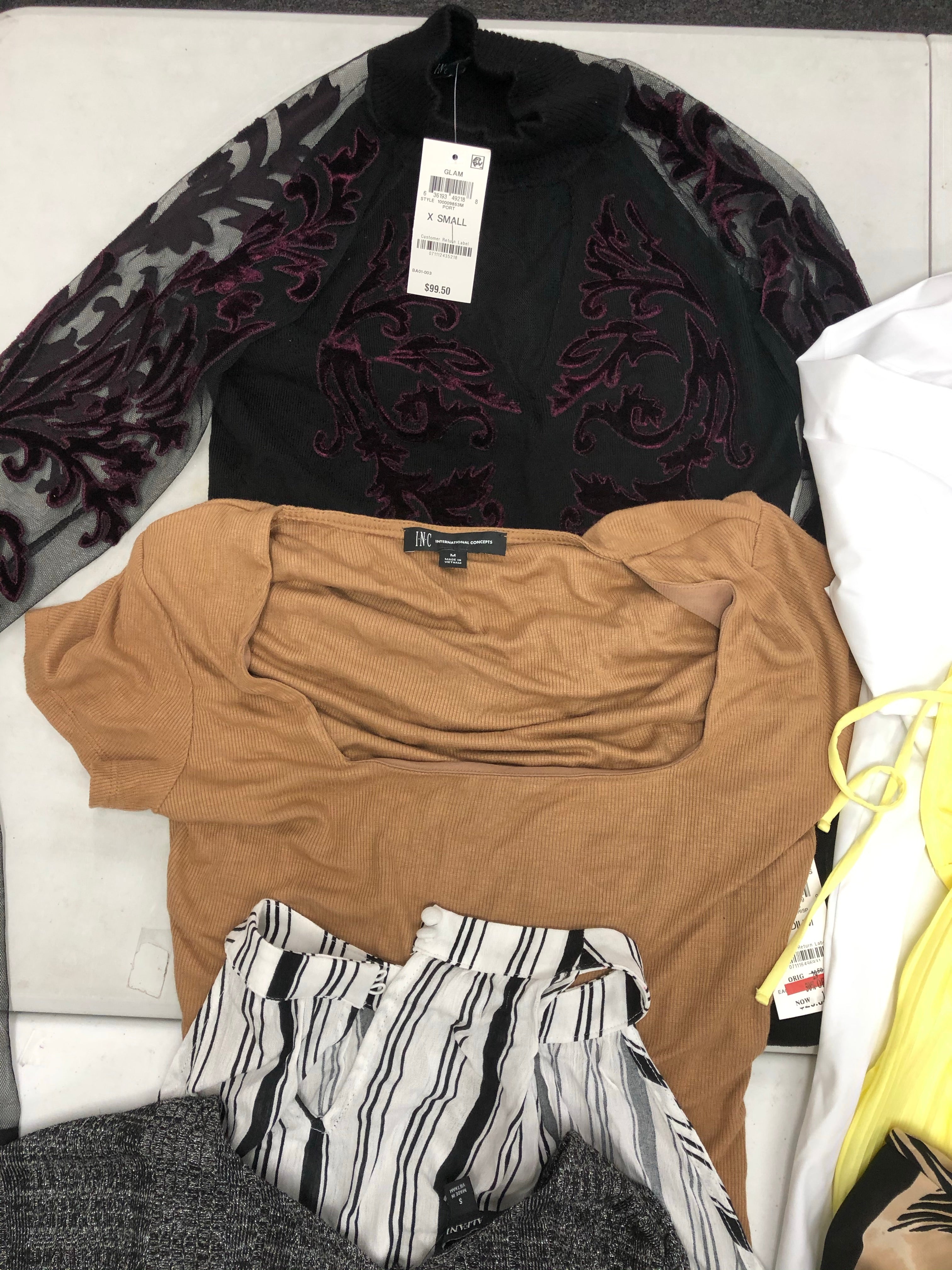 Women's Clothing Top Wholesale Lot, American Apparel, INC and more, 11 Units, Shelf Pulls, MSRP $640.50