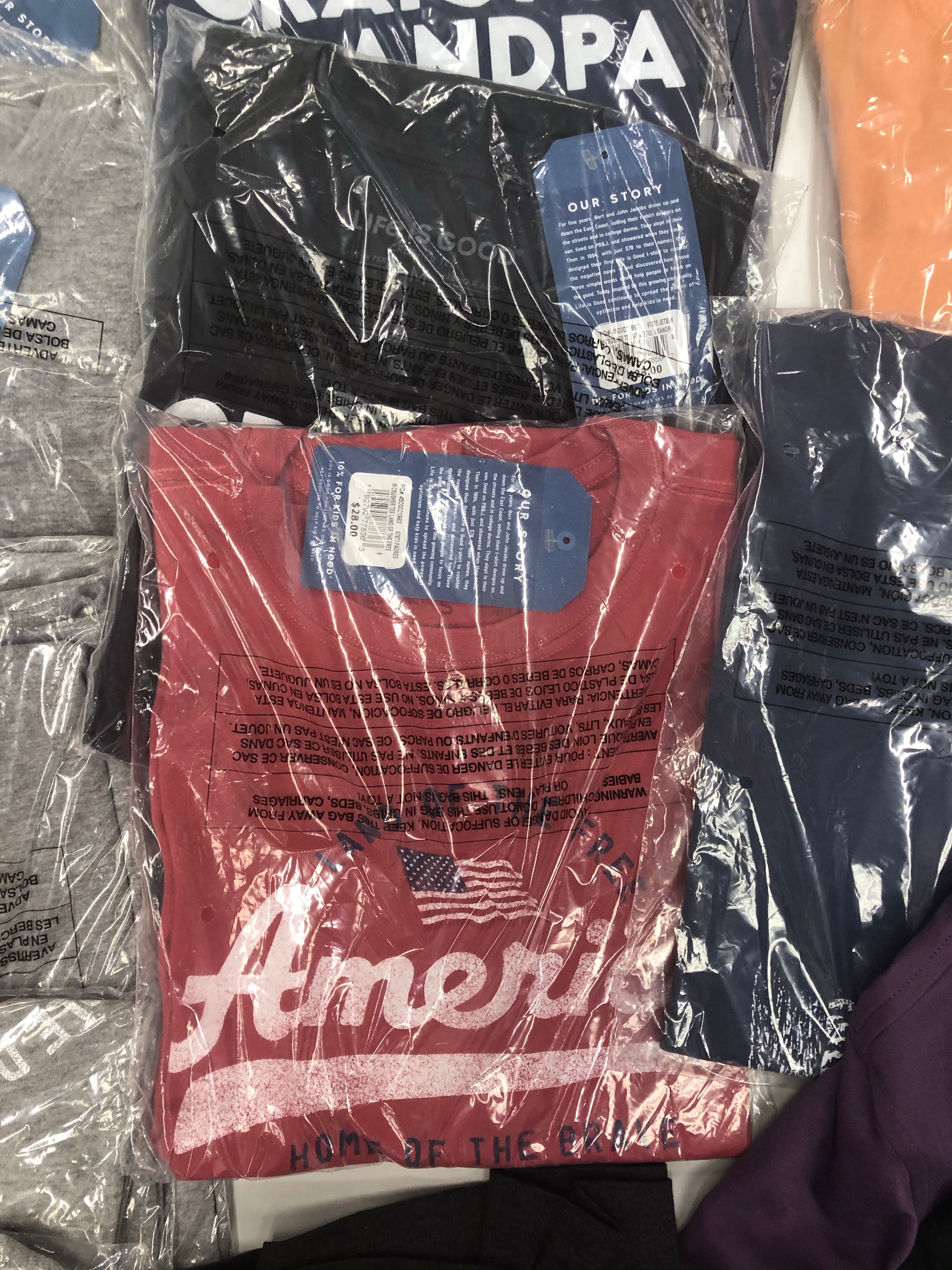 Men's Clothing Top Wholesale Lot, CALVIN KLEIN, ASICS, TASSO ELBA, LIFE IS GOOD and more, 25 Items, Shelf Pulls, MSRP $701