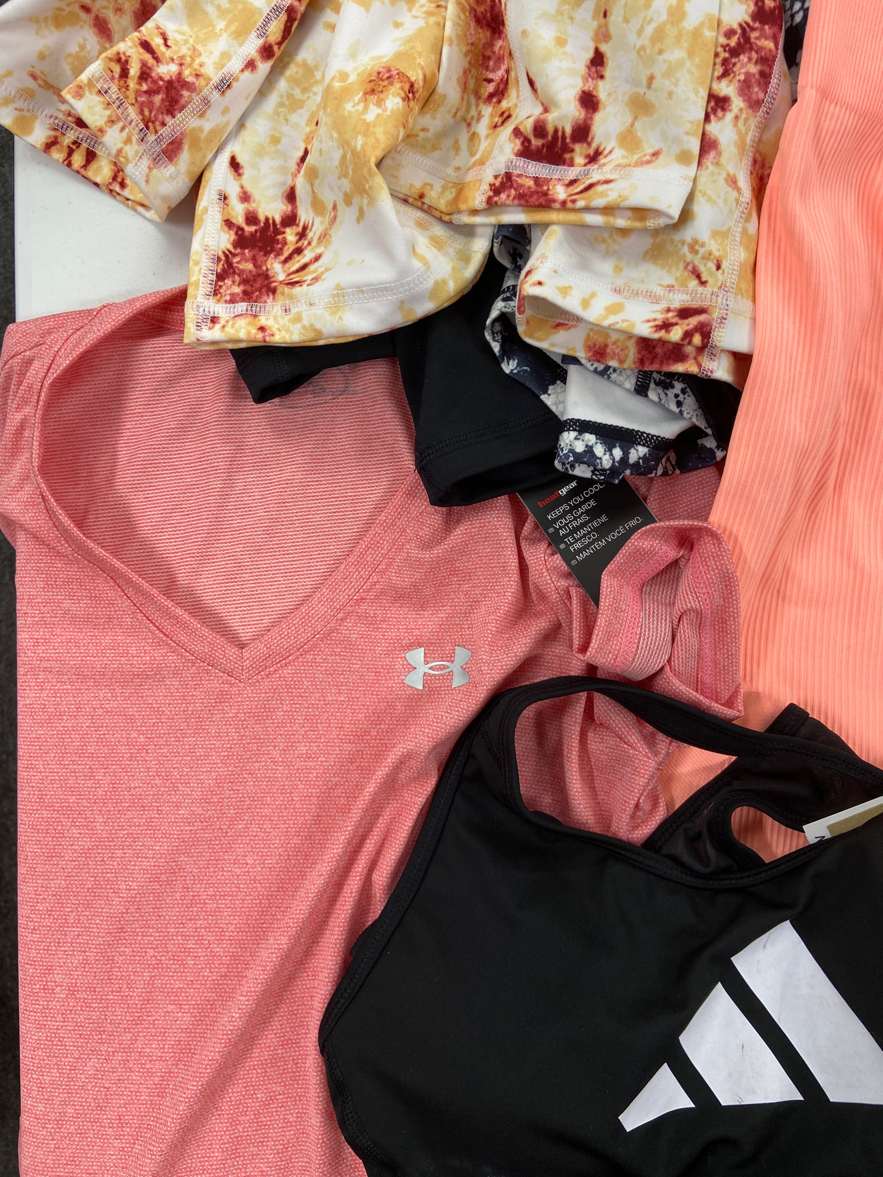Women's Clothing Wholesale Lot, UNDER ARMOUR, ADIDAS, CALVIN KLEIN, CHAMPION, DKNY and more, 17 items, Shelf Pulls, MSRP $628