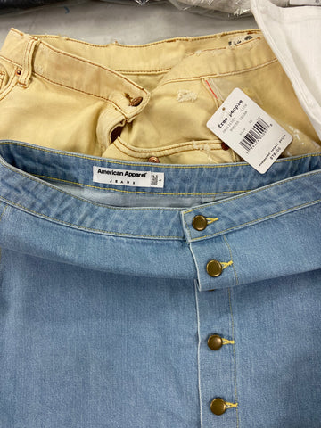 Women's Clothing Assorted Wholesale Lot, FREE PEOPLE, AMERICAN APPAREL, SANCTUARY, PRANA, MONDETTA  and more, 14 items, Shelf Pulls, MSRP $802