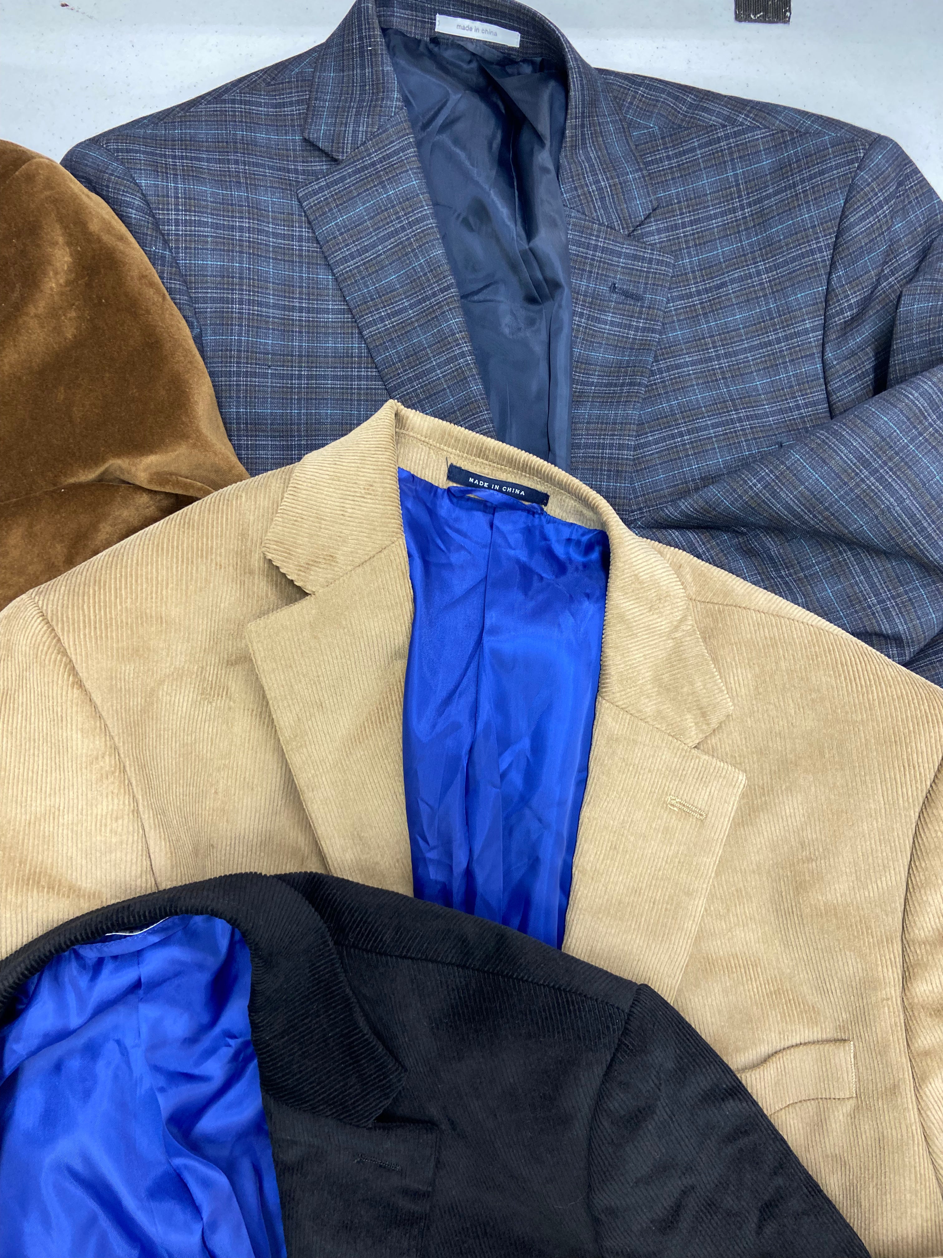 Men's Clothing Blazers & Others Wholesale Lot, CLUB ROOM, BAR III, 32 DEGREES, 8 items, Shelf Pulls, MSRP $2,330