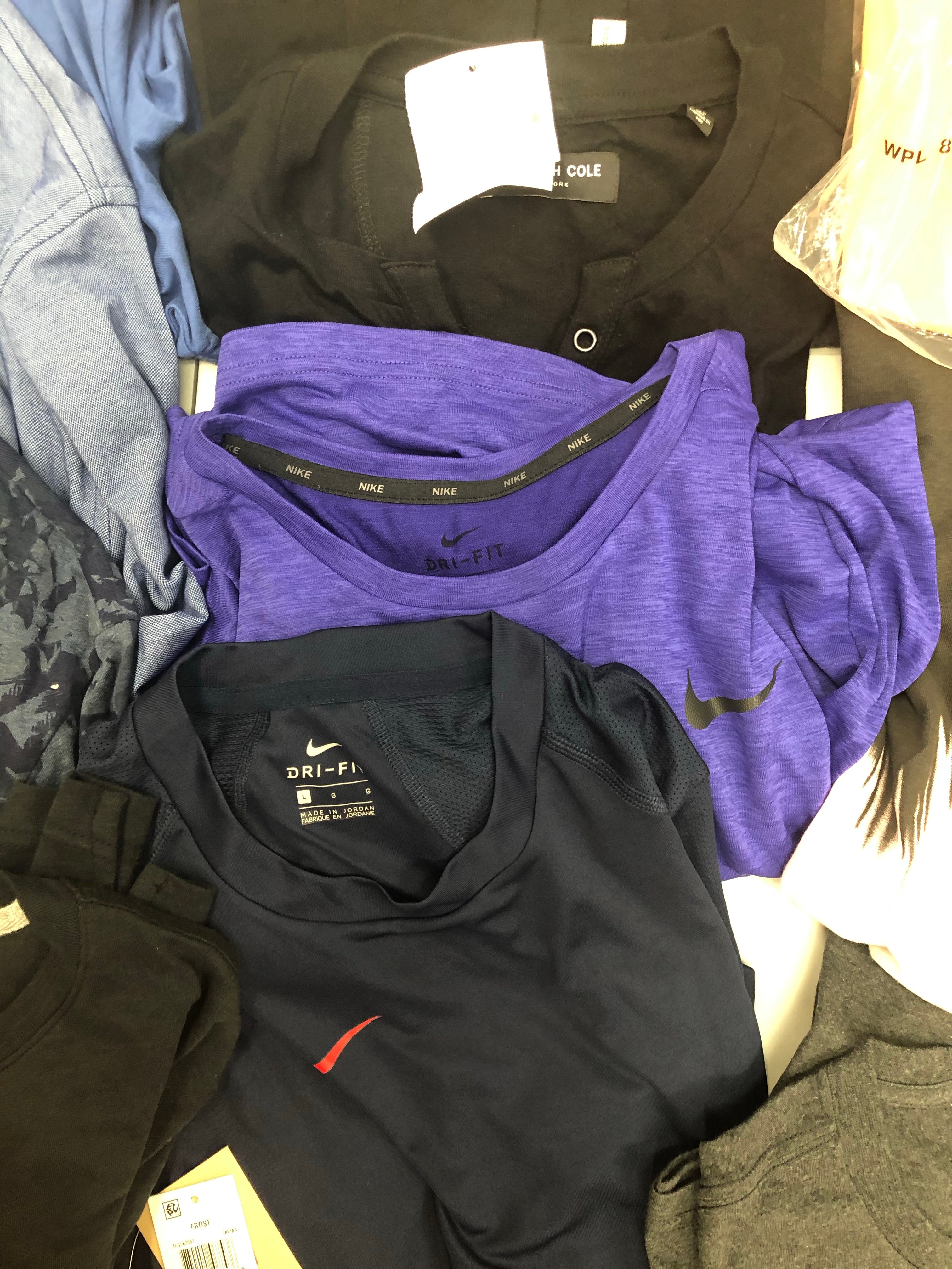Men's Clothing Top Wholesale Lot, Puma, Adidas, Levi's, Nike, Tommy Bahama, Calvin Klein, Tasso Elba, Guess, and more, 23 Units, Shelf Pulls, MSRP $808.57