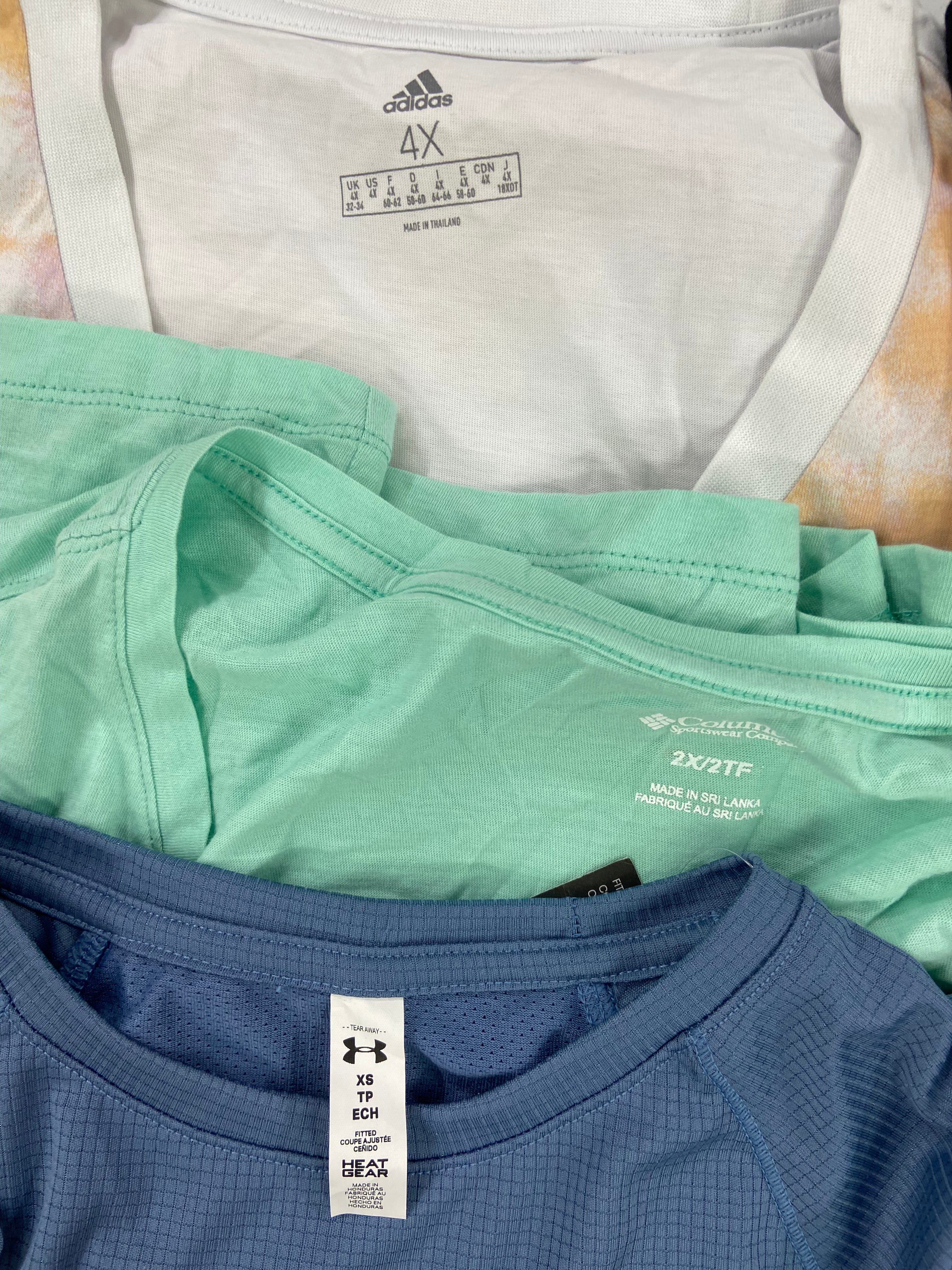Women's Clothing Activewear Wholesale Lot, UNDER ARMOUR, ADIDAS, CALVIN KLEIN, DKNY, COLUMBIA and more, 19 items, Shelf Pulls, MSRP $652