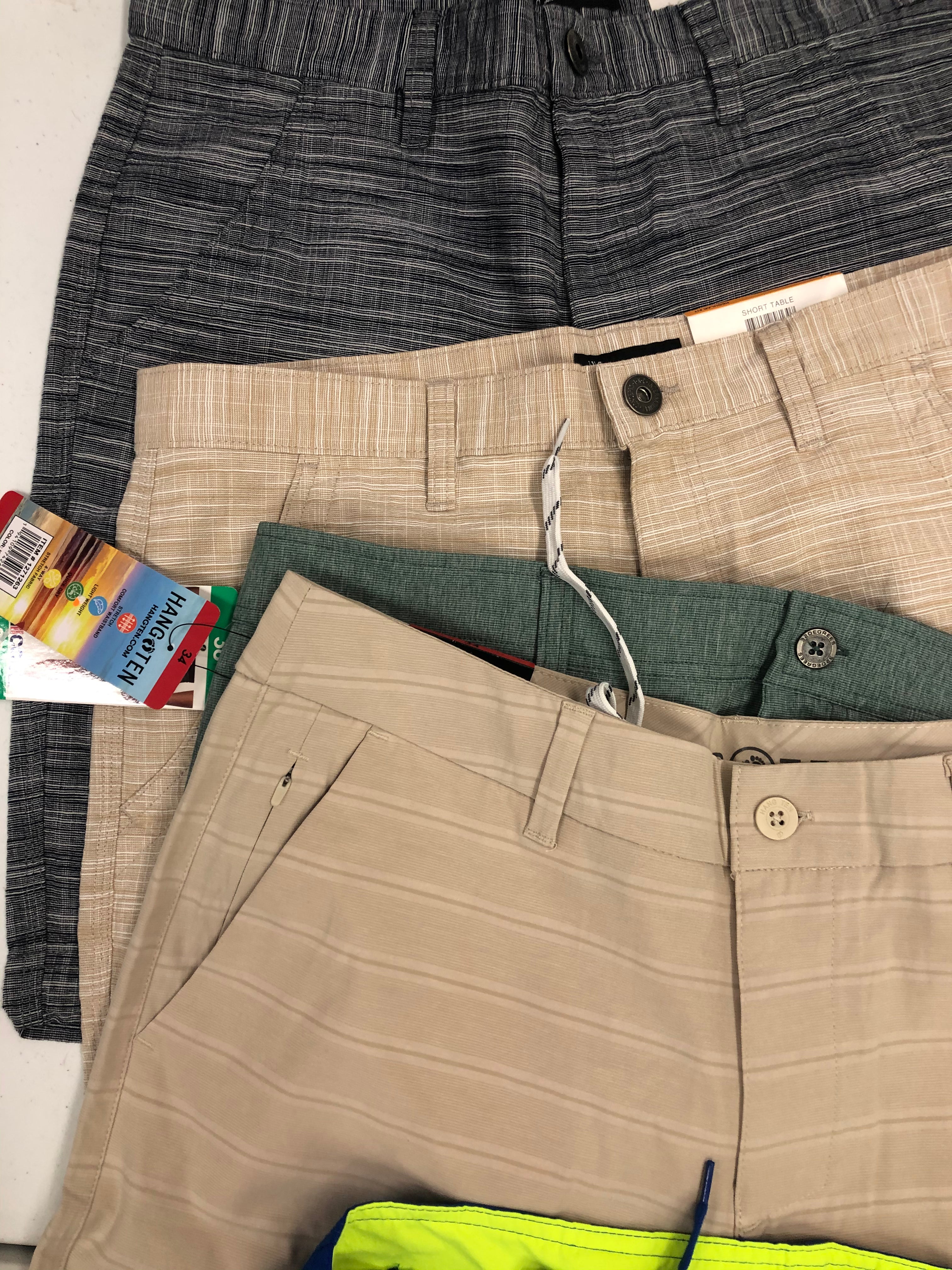 Men's Clothing Shorts and more, Wholesale Lot, HAWAIIAN ISLAND CREATIONS, 32 DEGREES, GERRY, BALANCE COLLECTION, PHILHOBAR DESIGN and more, 15 items, Shelf Pulls, MSRP $596