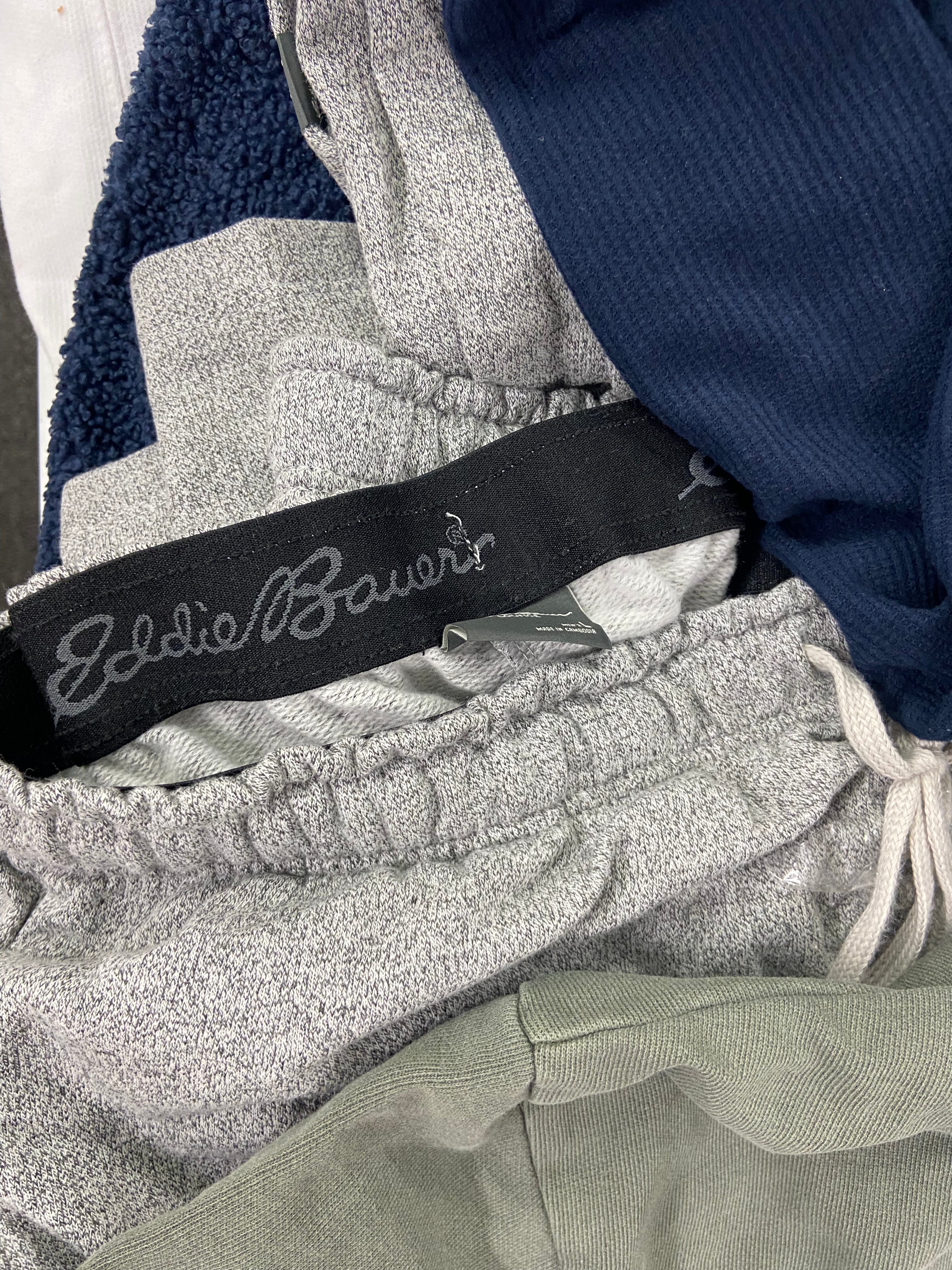 Men's Clothing Tops Wholesale Lot, ADIDAS, EDDIE BAUER, RUSSELL ATHLETIC, WEATHERPROOF, HI TEC and more, 12 items, Shelf Pulls, MSRP $765