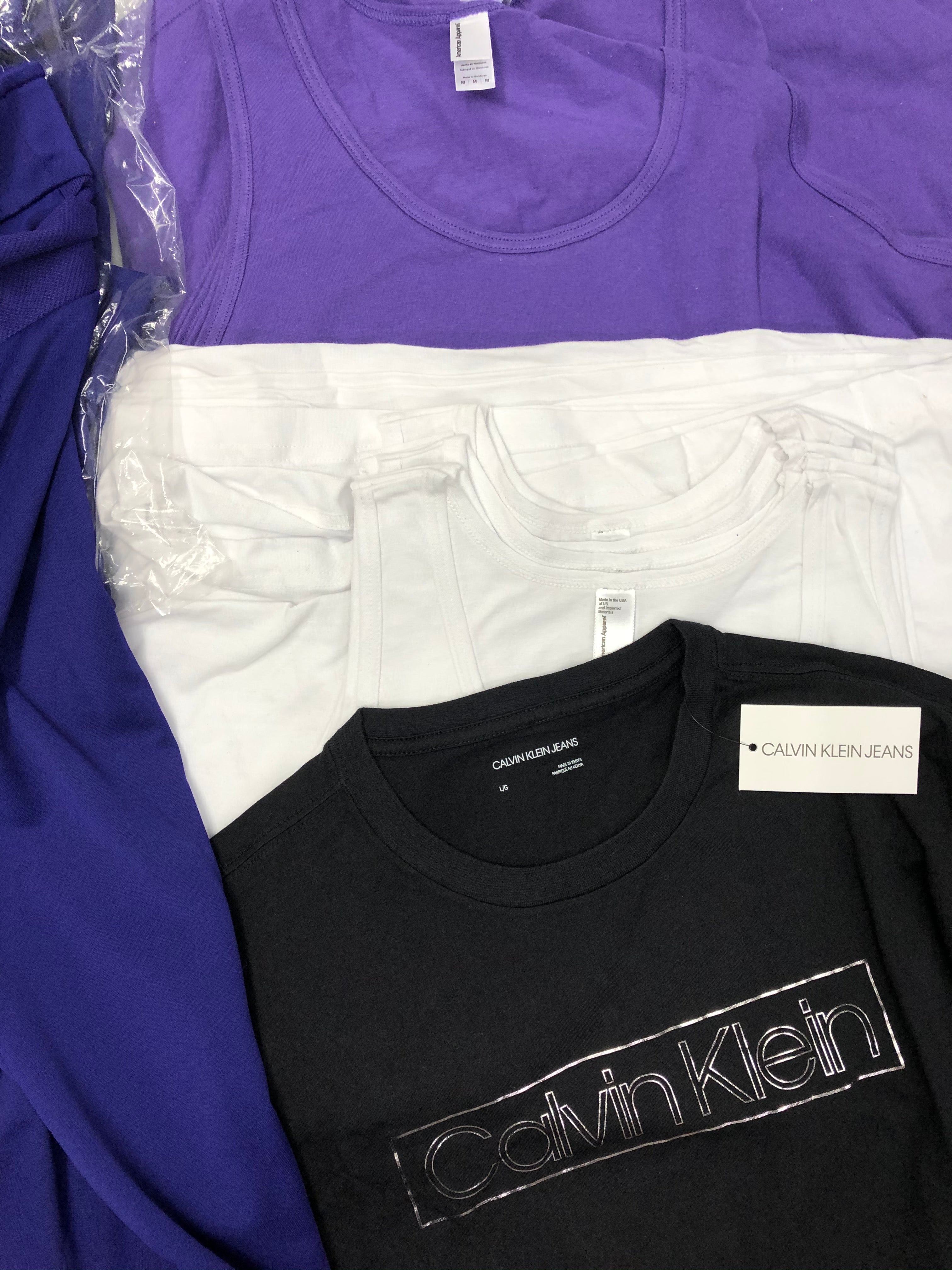 Men's Clothing Tops, Sleeveless & Scarf Wholesale Lot, ADIDAS, CALVIN KLEIN, TASSO ELBA, AMERICAN APPAREL , 30 items, Shelf Pulls, MSRP $830