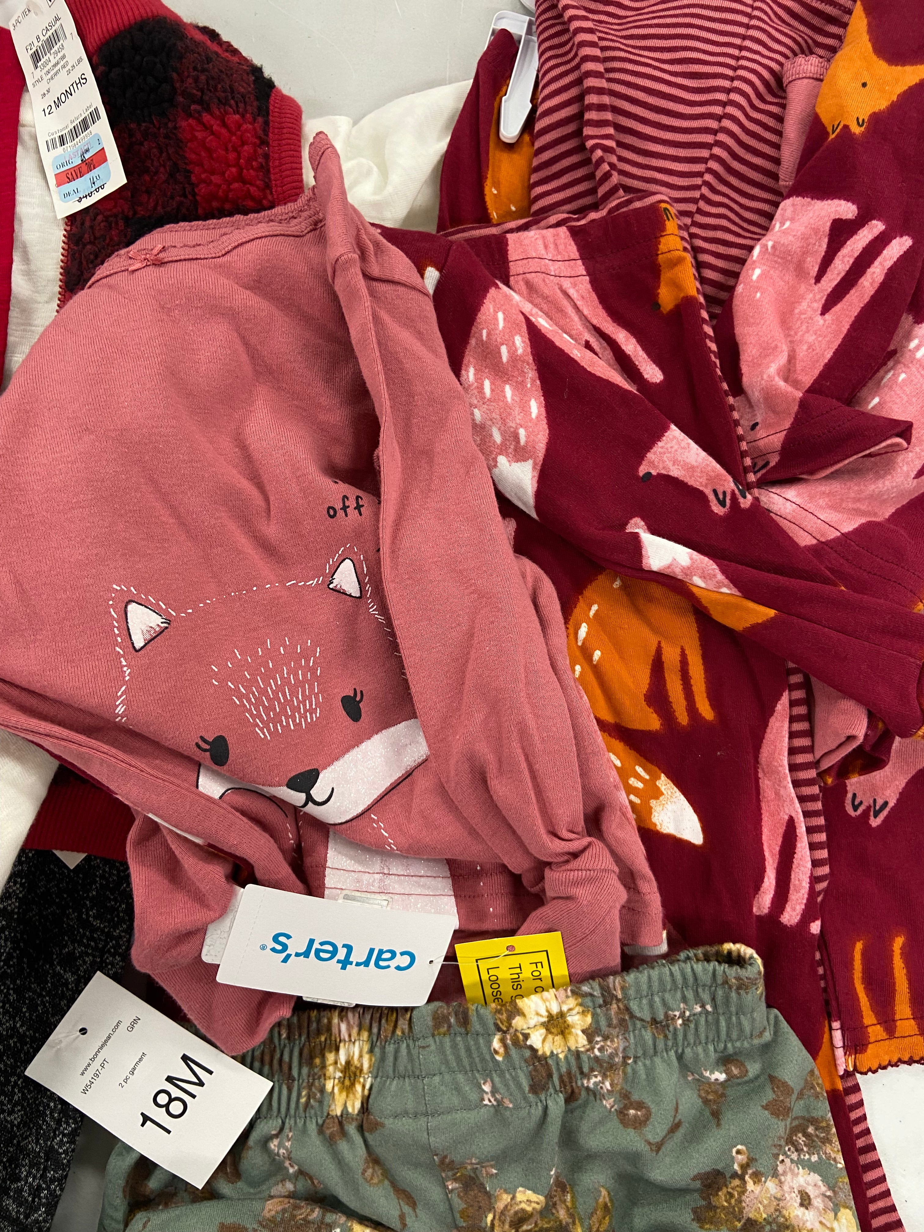 Baby's Clothing Assorted Wholesale Lot, TOMMY HILFIGER, CHAMPION, BONNIE JEAN, FIRST IMPRESSIONS , CARTER'S and more, 18 items, Shelf Pulls, MSRP $602