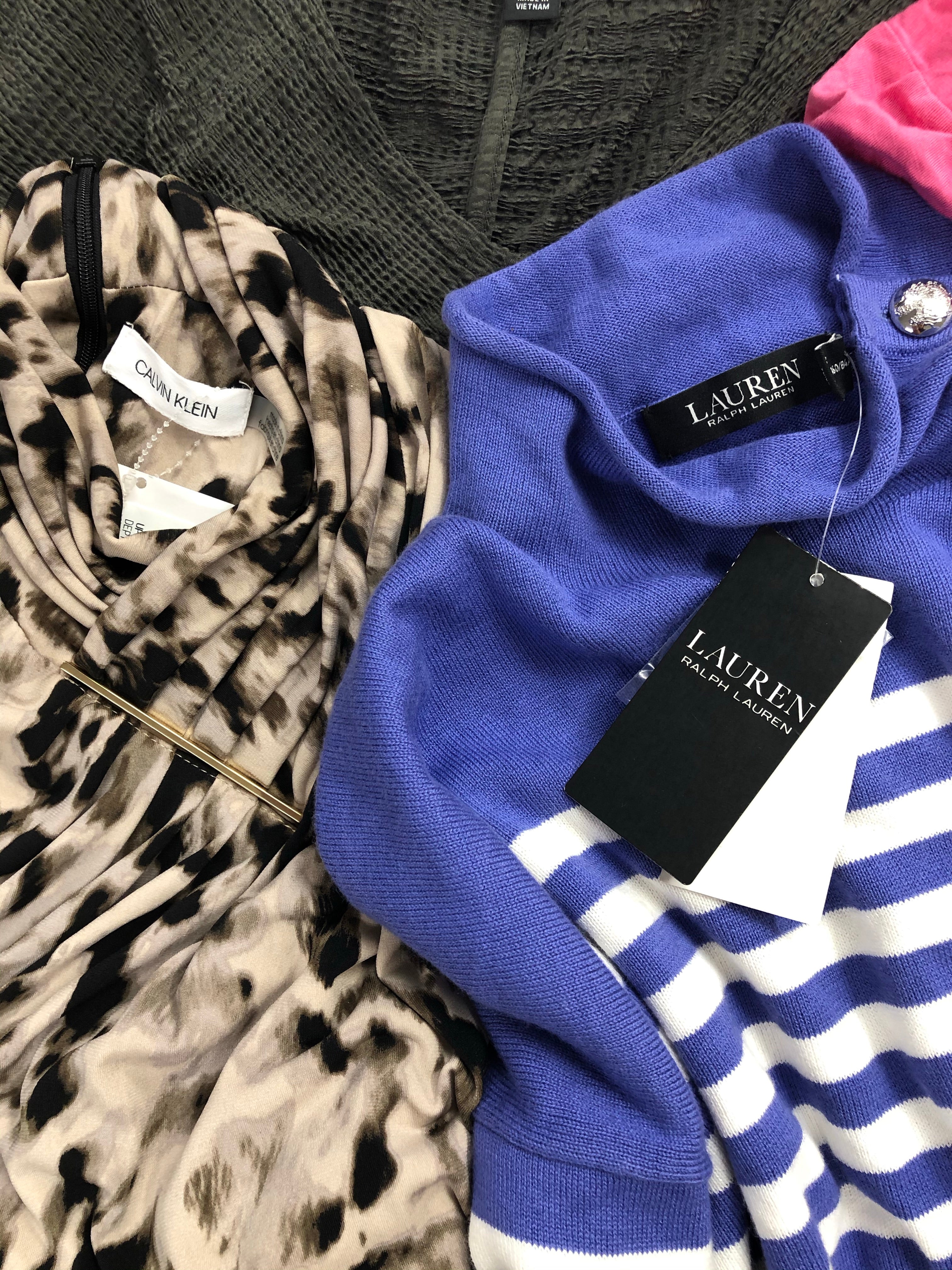 Women's Clothing Tops Wholesale Lot, LAUREN RALPH LAUREN, CALVIN KLEIN, FREE PEOPLE, ALFANI and more, 18 items, Shelf Pulls, MSRP $1,153
