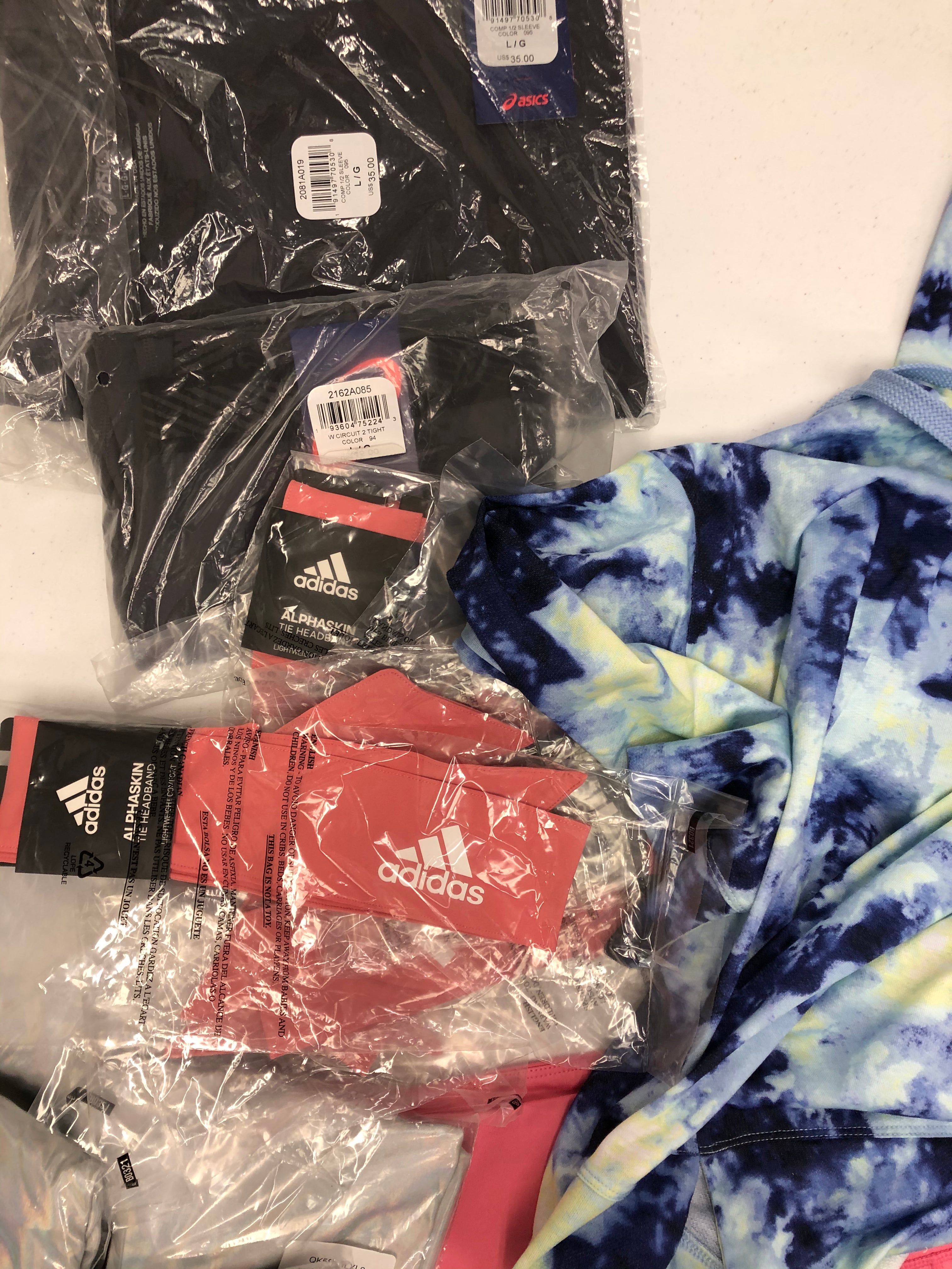 Women's Clothing Activewear and others Wholesale Lot, ADIDAS, NIKE, CALVIN KLEIN, TOMMY HILFIGER, ASICS, IDEOLOGY and more, 23 items, Shelf Pulls, MSRP $796