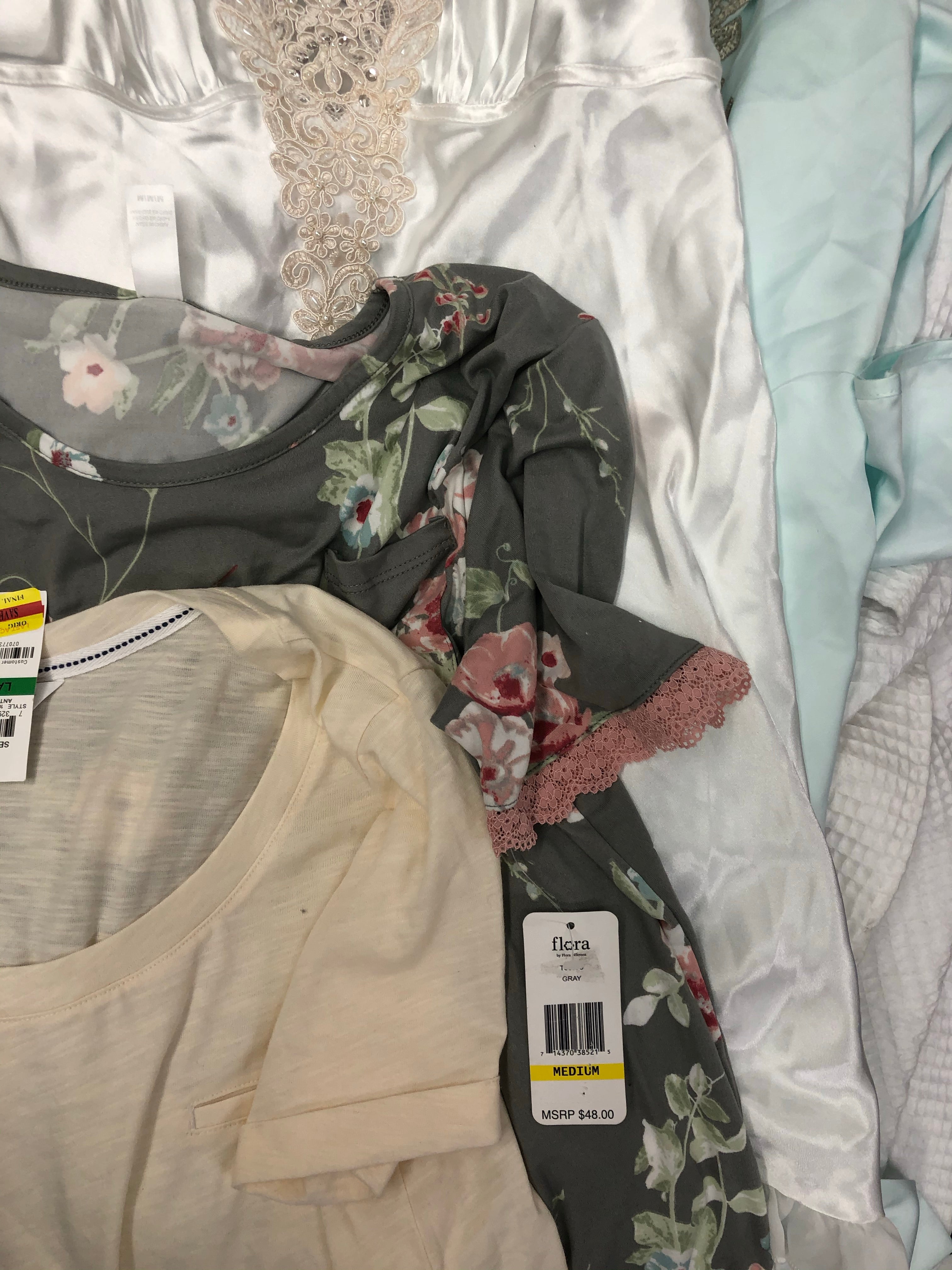 Women's Clothing Pajama Wholesale Lot, FLORA, Hanes, MISS ELAINE, HARTER CLUB, FAMILY PJS and more, 27 Units, Shelf Pulls, MSRP $1,095