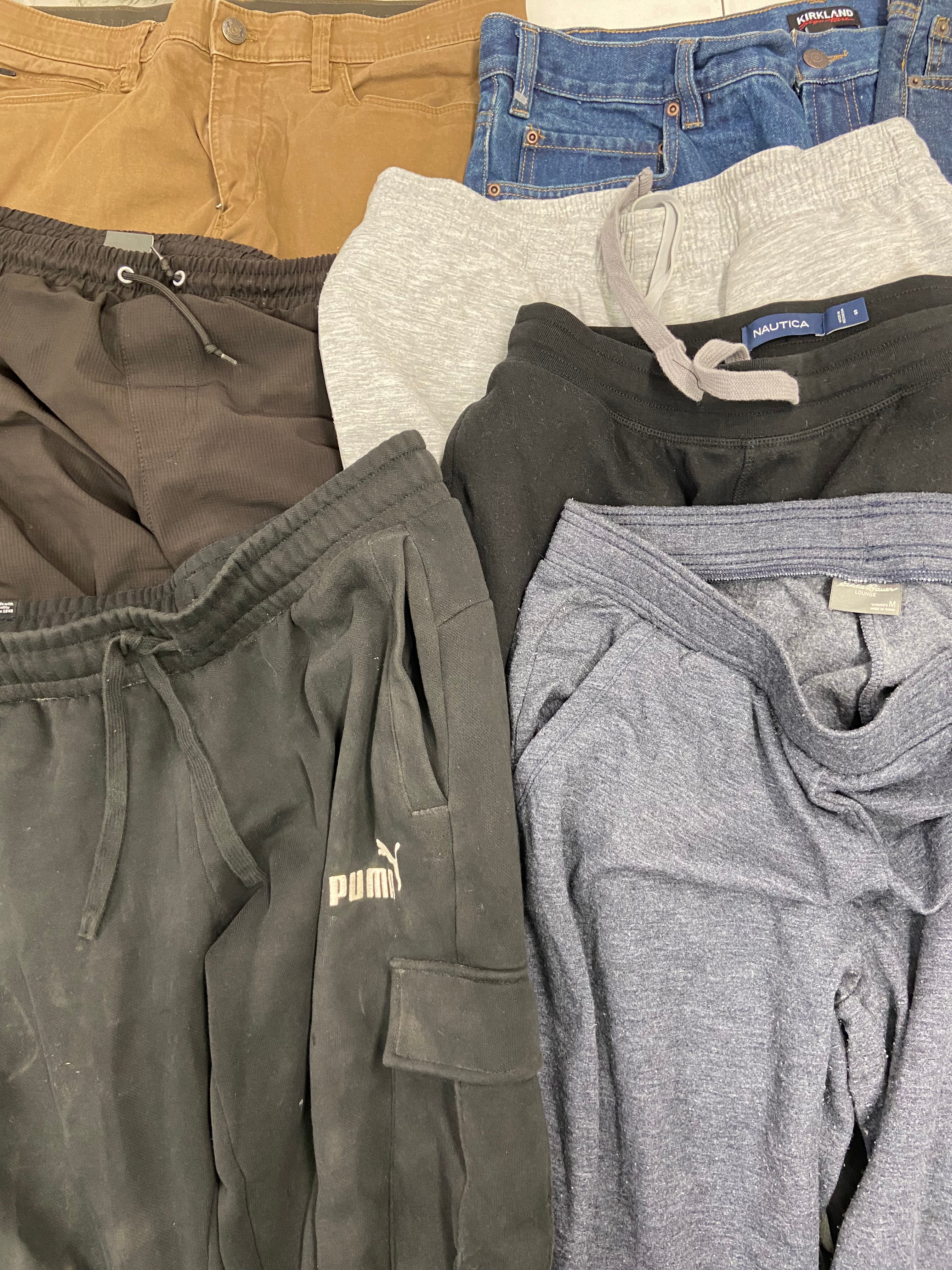 Men's Clothings Bottoms Wholesale Lot, FILA, PUMA, NAUTICA, ENGLISH LAUNDRY, EDDIE BAUER, KIRKLAND, IZOD and more, 10 items, CUSTOMER RETURNS