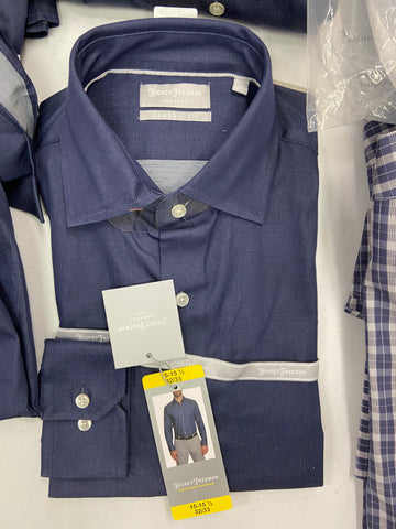 Men's Clothing Dress Shirts Wholesale Lot, HICKEY FREEMAN, DYLAN GRAY, KIRKLAND, 15 items, Shelf Pulls, MSRP $1,188