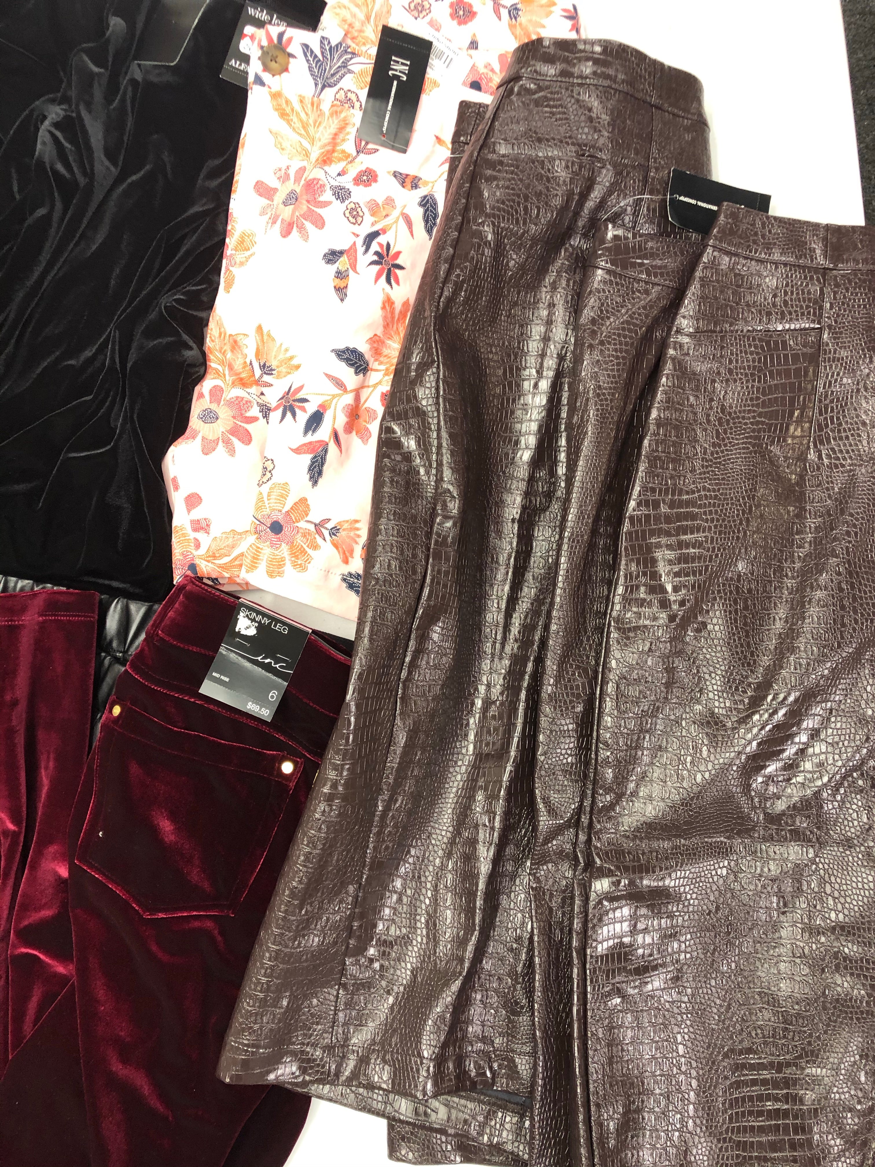 Women's Clothing Bottom Wholesale Lot, DKNY, Alfani, INC and more, 9 Units, Shelf Pulls, MSRP $640