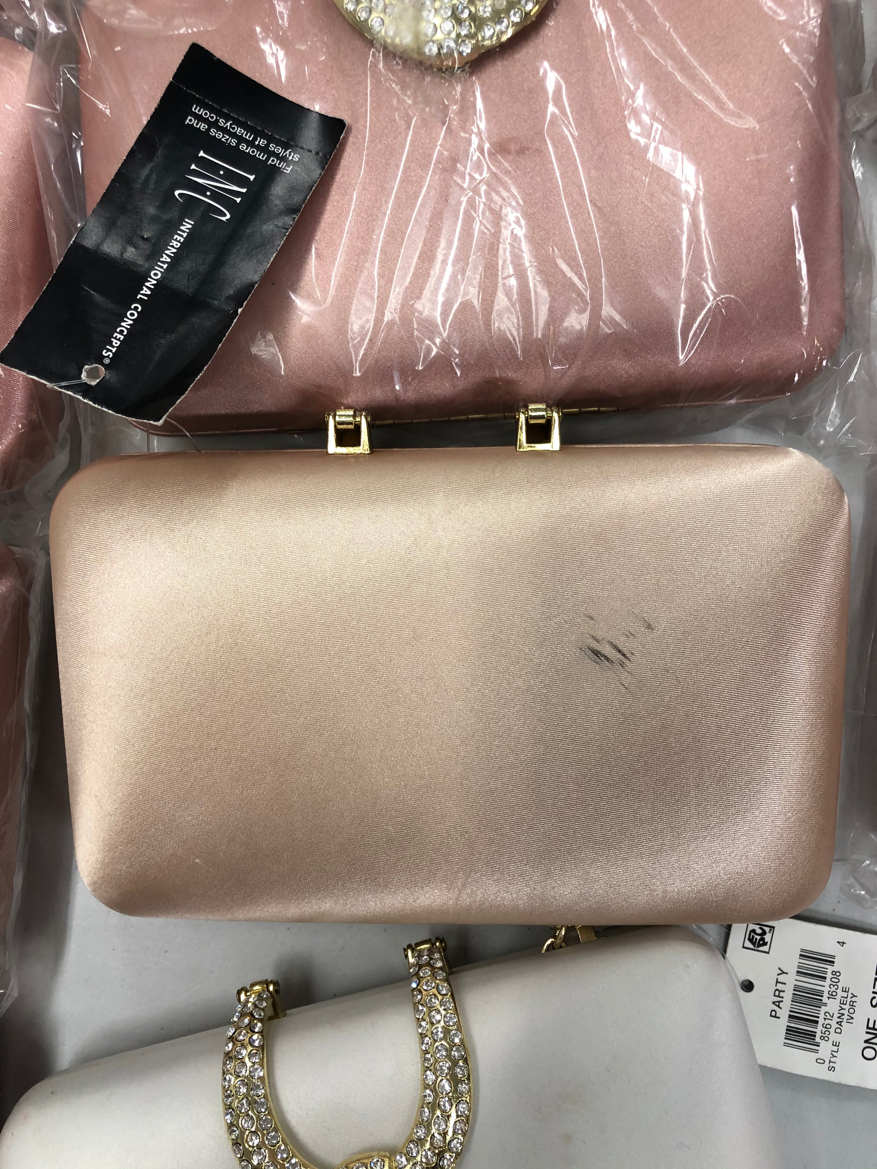 Women's INC Clutch Wholesale Lot, 22 items, Customer Returns, MSRP $1,749
