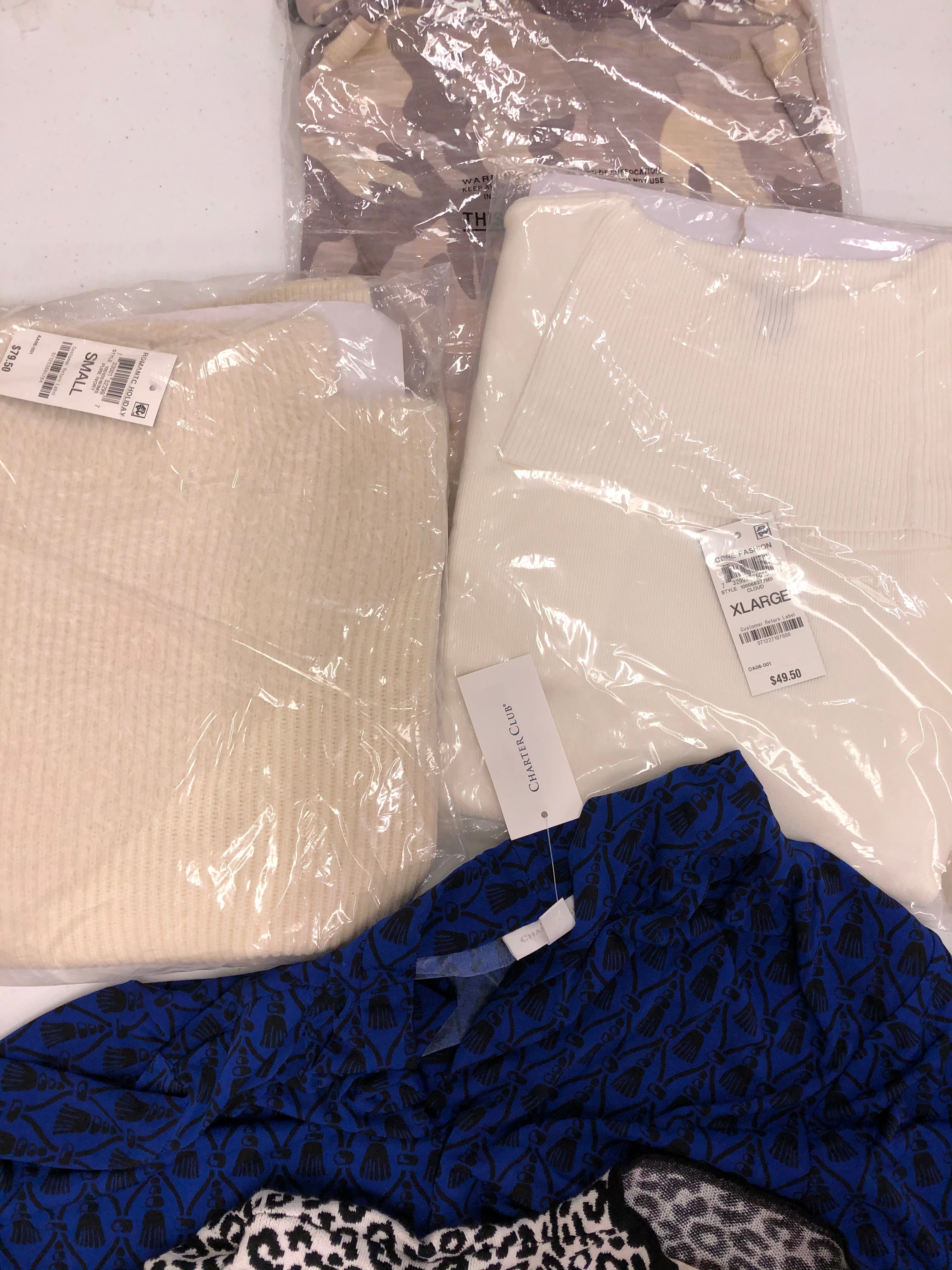 Women's Clothing Tops Wholesale Lot, DKNY, FREE PEOPLE, RAG & BONE, ALFANI and more, 14 items, Shelf Pulls, MSRP $935