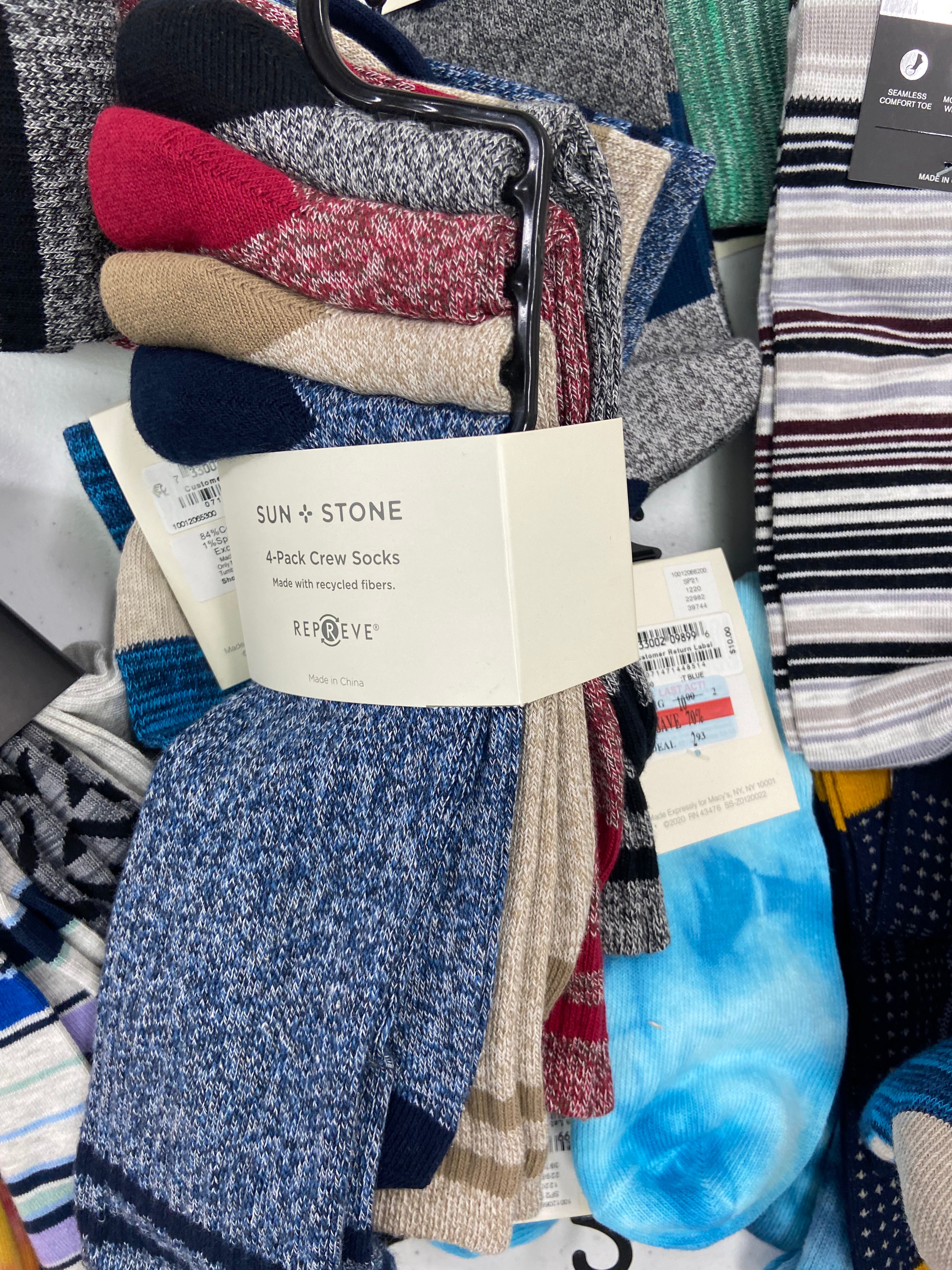 Men's Socks Wholesale Lot, SUN + STONE, ALFANI, 41 items, Shelf Pulls, MSRP $552