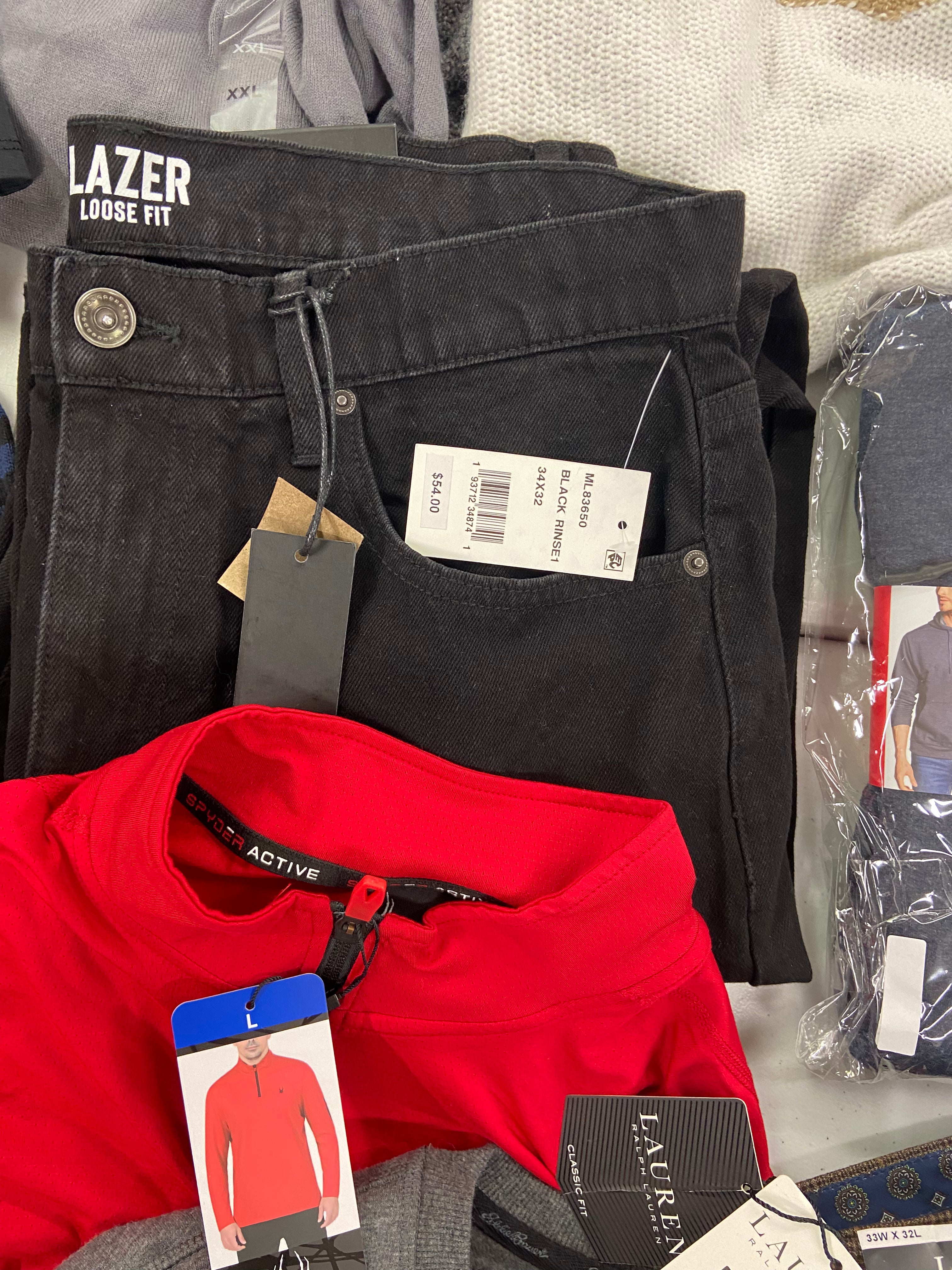 Men's Clothing Sweaters & Others, Wholesale Lot, RALPH LAUREN, EDDIE BAUER, SPYDER, CLUBROOM, LAZER and more 15 items, Shelf Pulls, MSRP $820