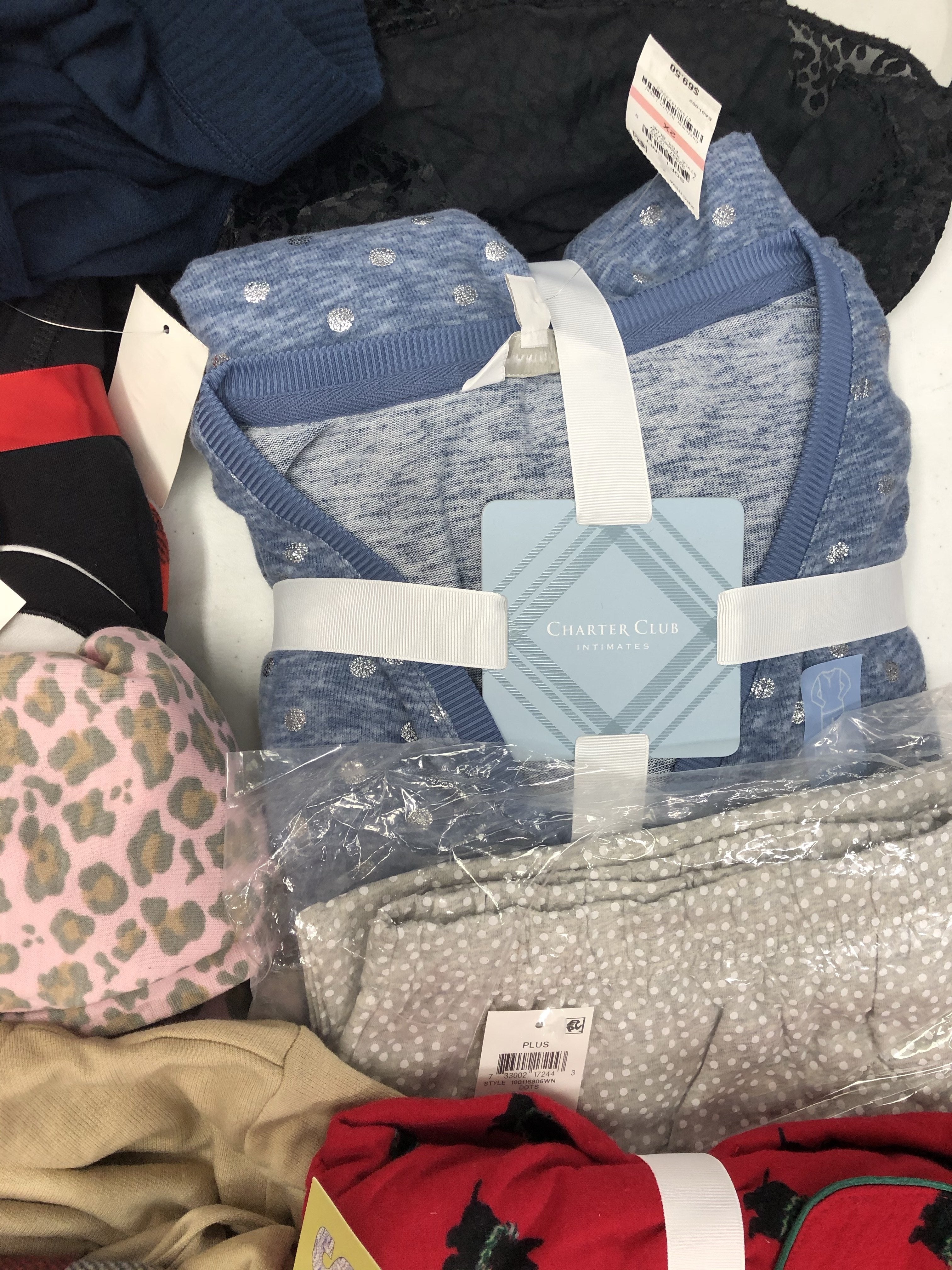 Women's Clothing Pajama Wholesale Lot, Charter Club, Muk Luks, Family PJS, Alfani and more, 17 Units, Shelf Pulls, MSRP $698.44