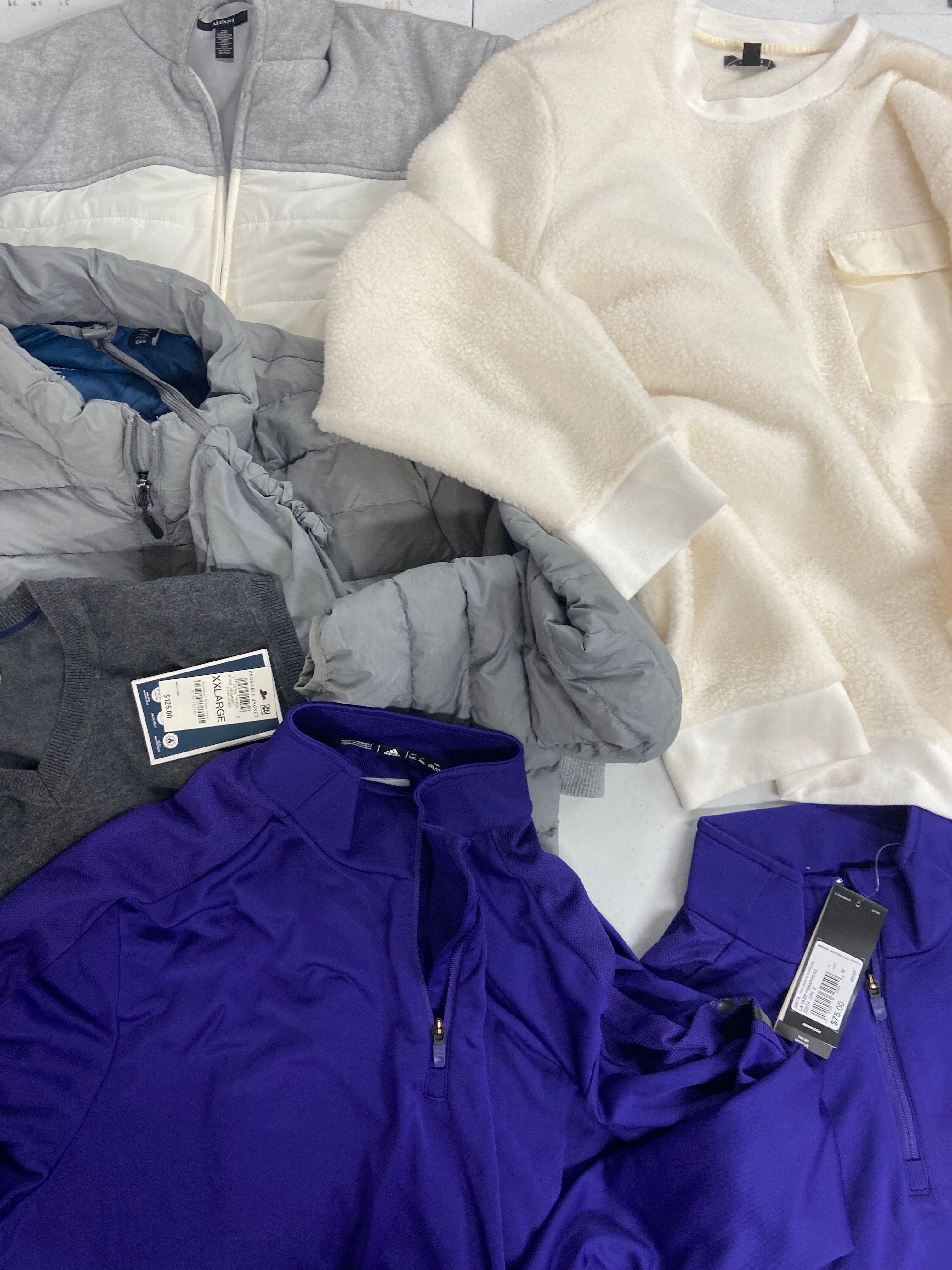 Men's Clothing Outerwear & Others, Wholesale Lot, ADIDAS, ALFANI, CLUB ROOM, 6 items, Shelf Pulls, MSRP $570
