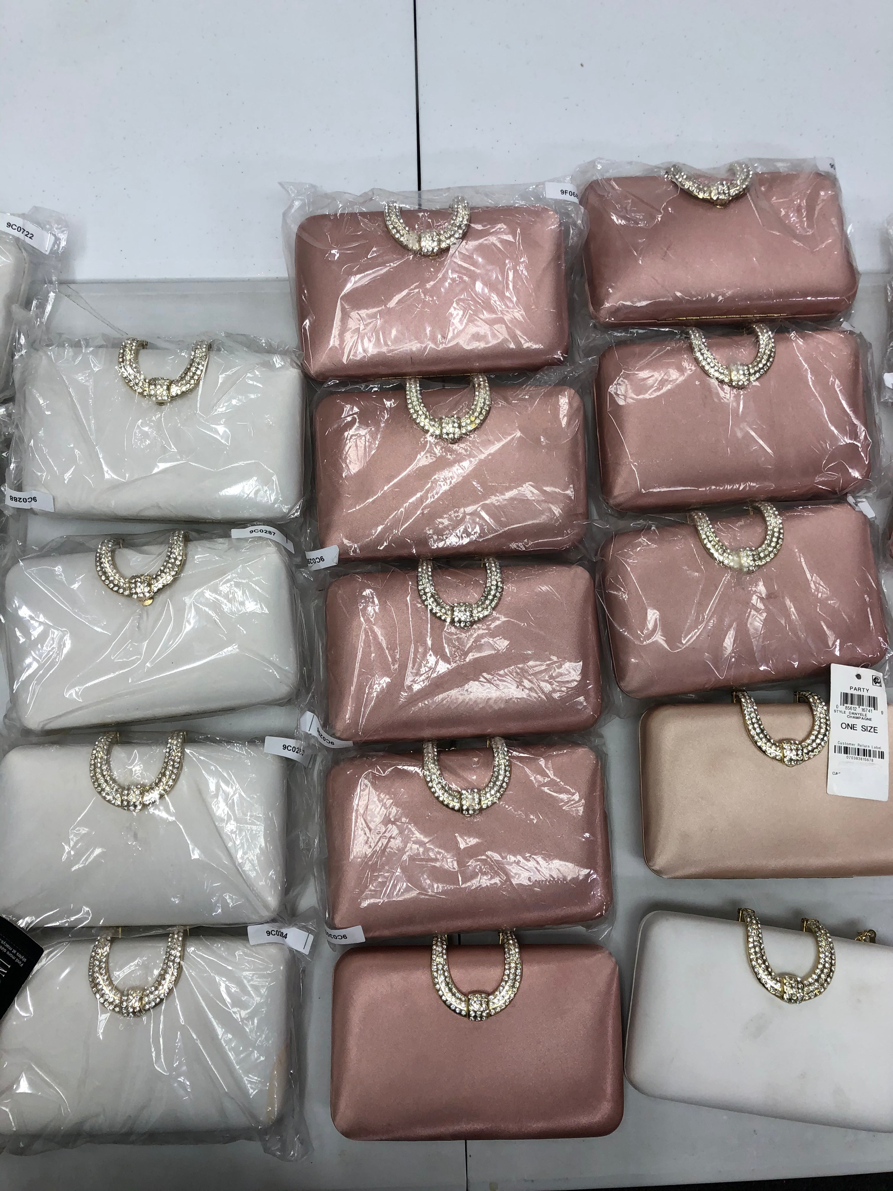 Women's INC Clutch Wholesale Lot, 22 items, Customer Returns, MSRP $1,749
