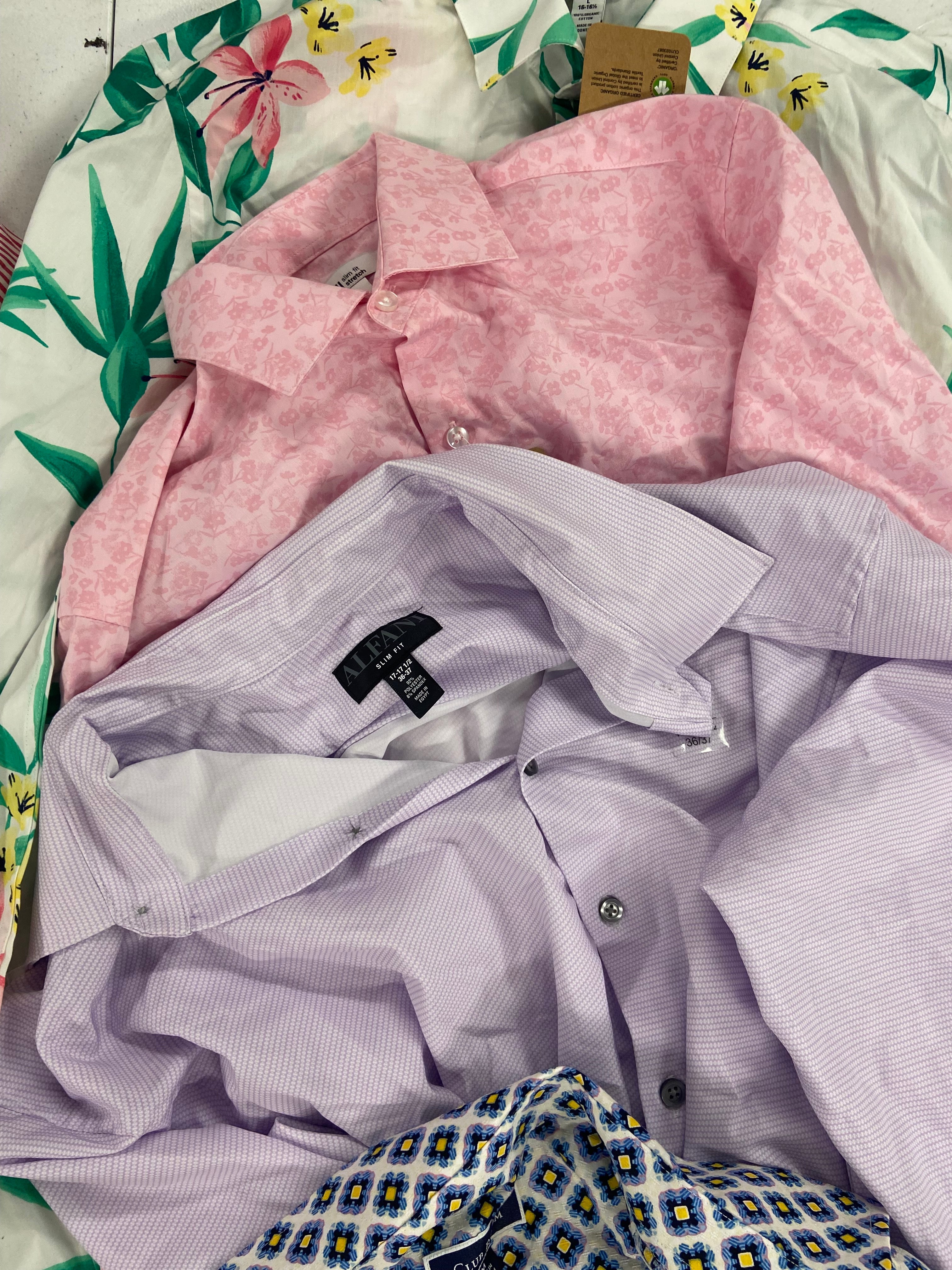 Men's Clothing Dress Shirts Wholesale Lot, CLUB ROOM, BAR III, ALFANI, 14 items, Shelf Pulls, MSRP $840
