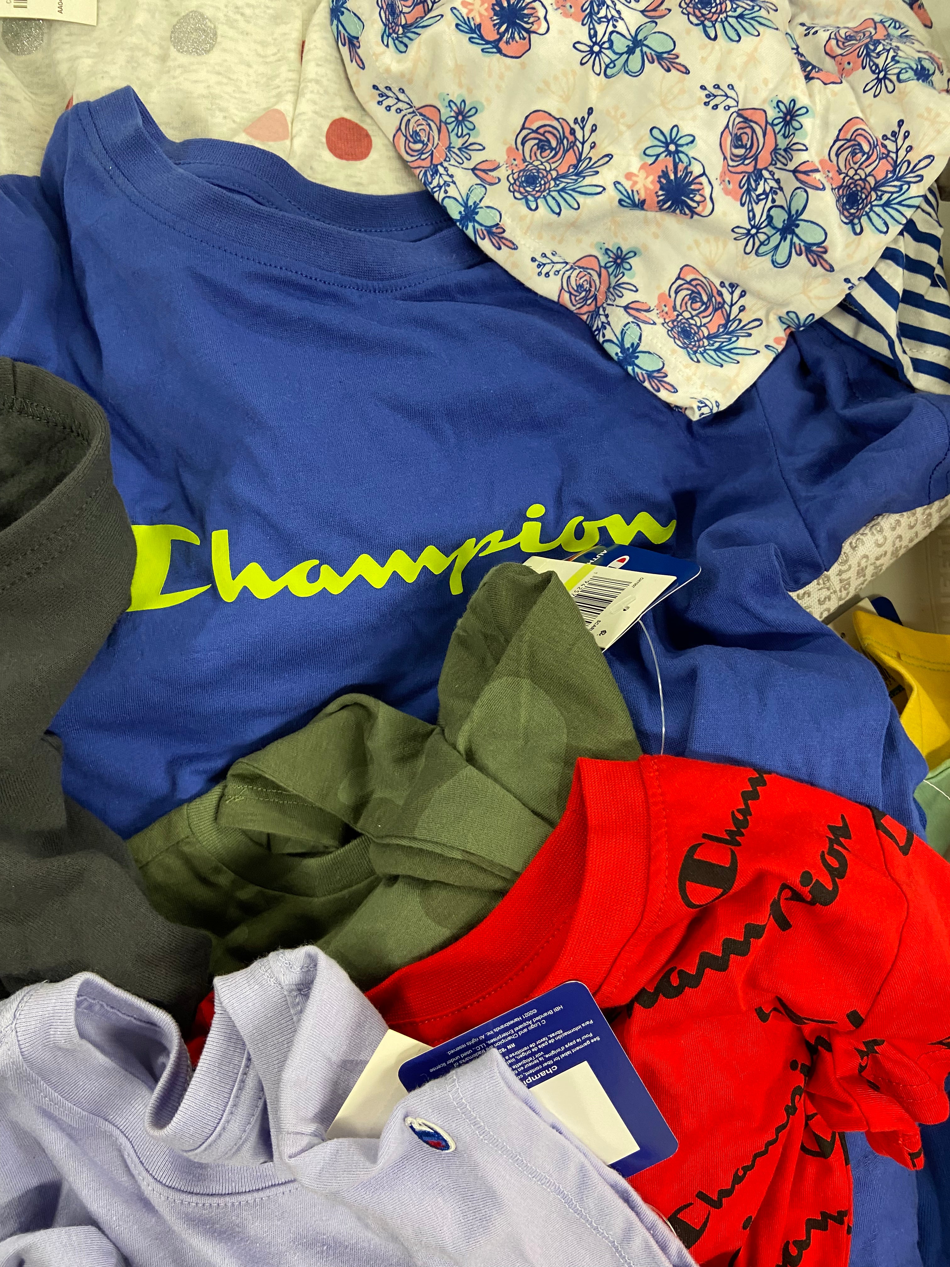 Kid's Clothing Assorted Wholesale Lot, DISNEY, GOGO JEANS, CARTER'S, CHAMPION, CUTIE PIE BABY, NEW BLUEBERRI, UNDER ARMOUR and more, 28 items, Shelf Pulls, MSRP $745