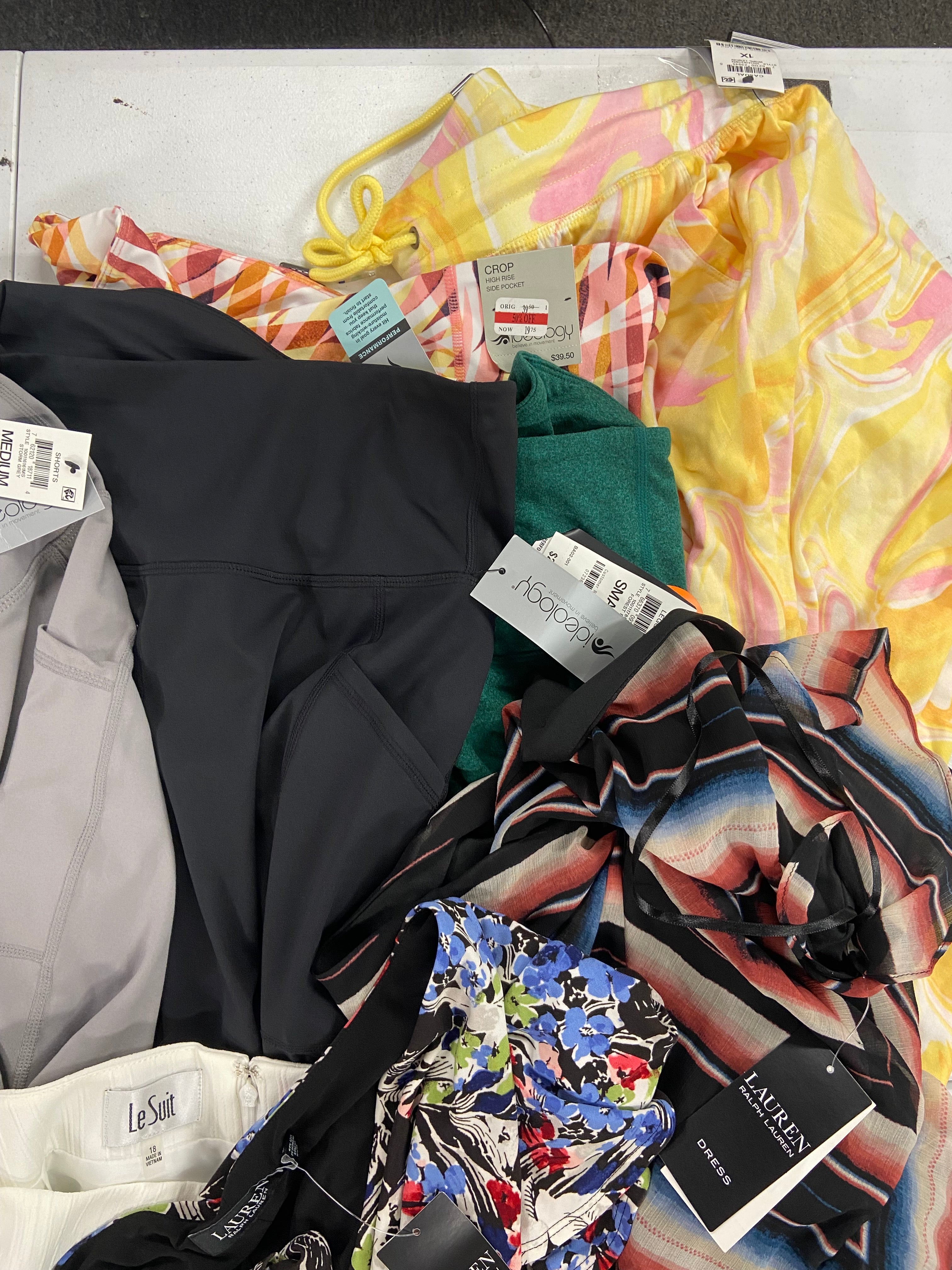 Women's Clothing Dresses & Others Wholesale Lot, NIKE, RALPH LAUREN, SKECHERS, UNDER ARMOUR, LE SUIT and more, 16 items, Shelf Pulls, MSRP $922