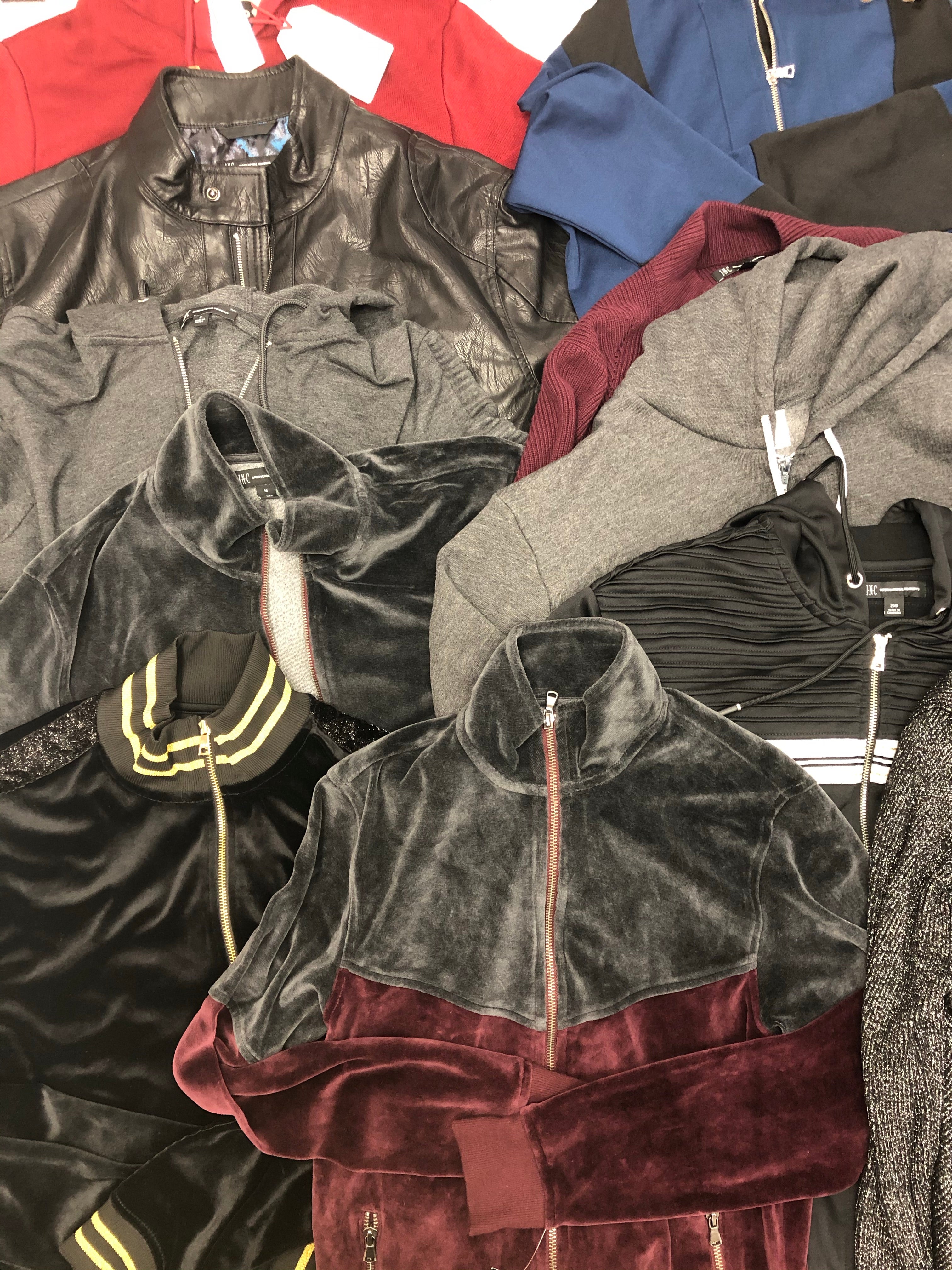 Men's Clothing Jacket Wholesale Lot, Buffalo, INC, American Apparel, 14 Units, Shelf Pulls, MSRP $1,082