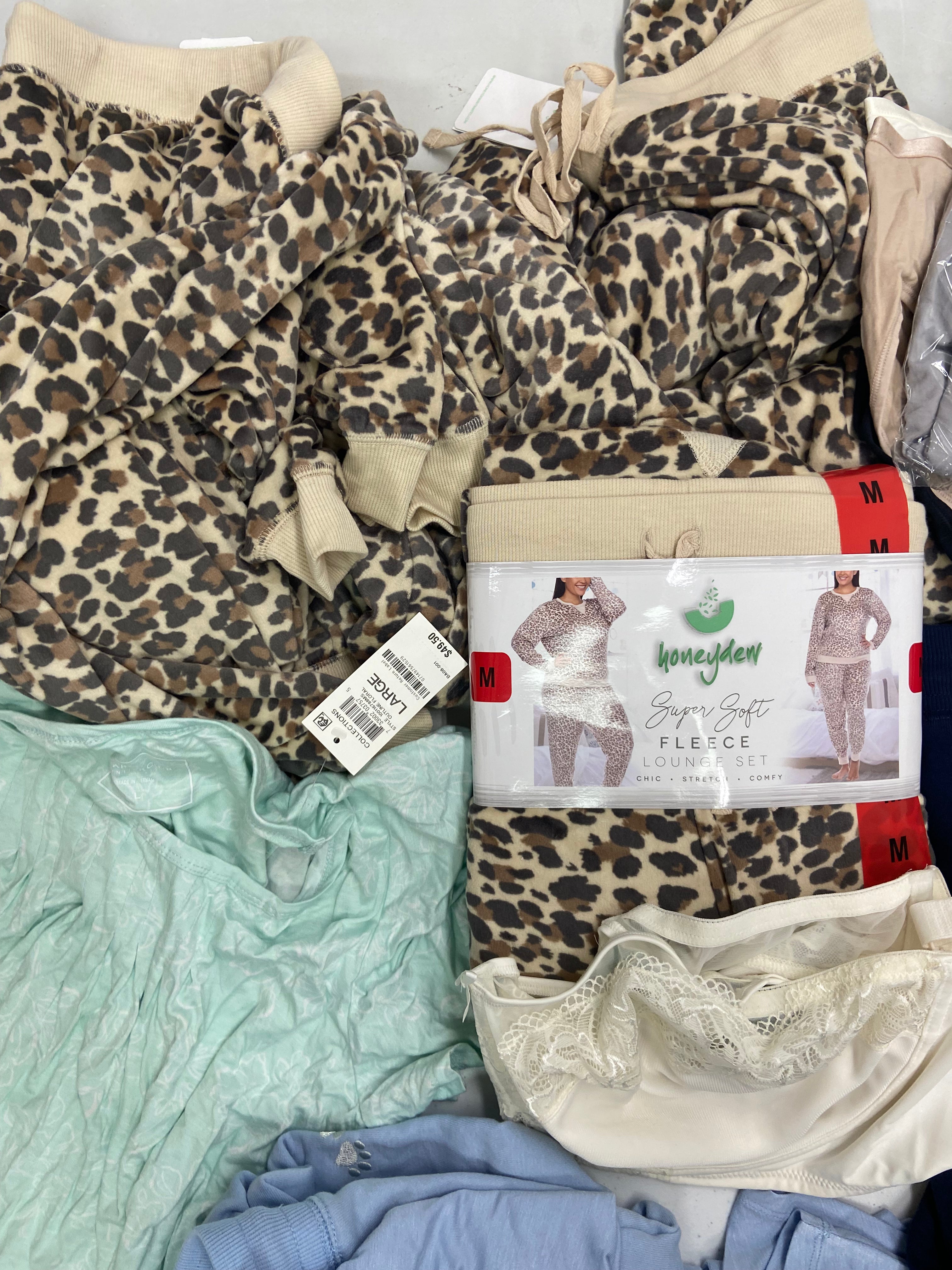 Women's Clothing Intimates and Others Wholesale Lot, LUCKY BRAND, ADIDAS, CAROLE HOCHMAN, HONEYDEW, LILYETTE and more, 21 items, Shelf Pulls, MSRP $630