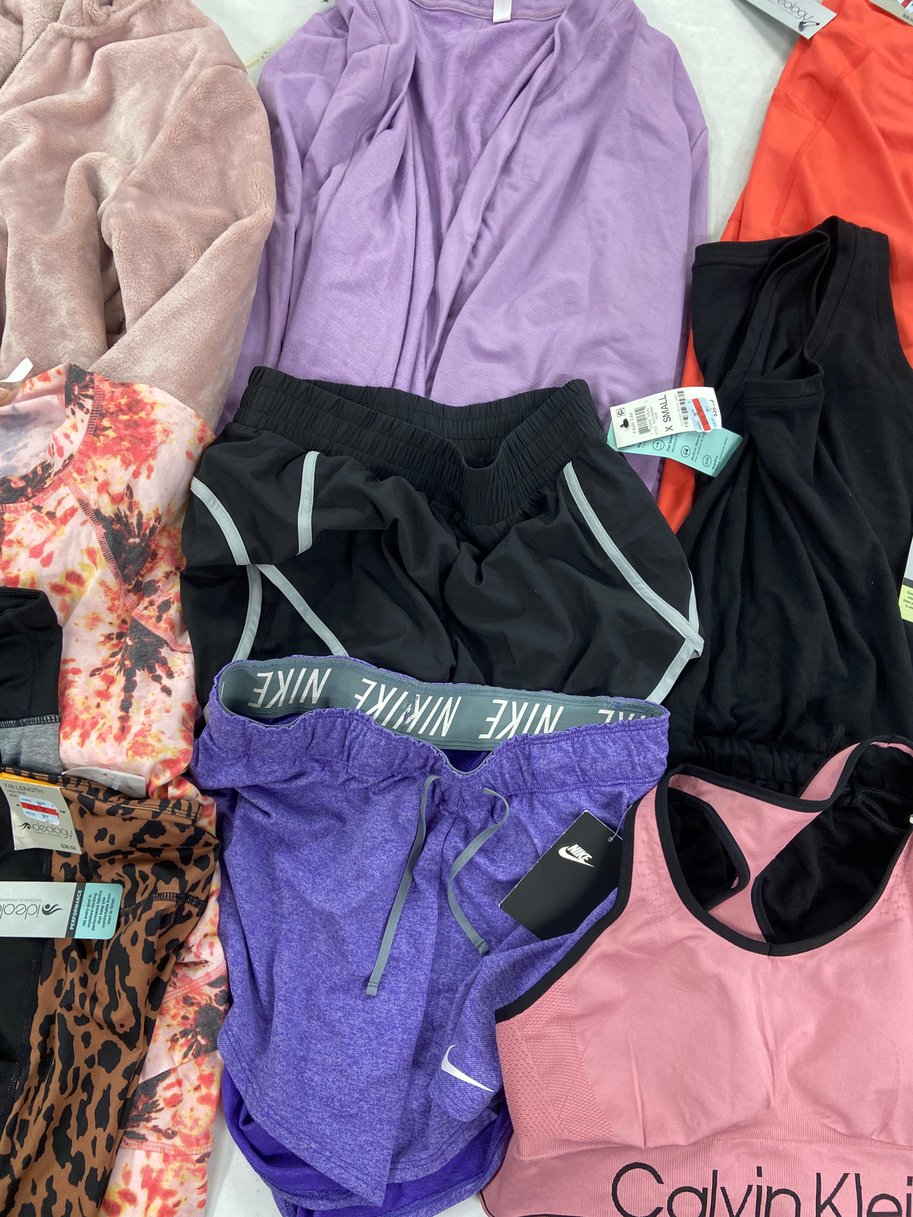 Women's Clothing Activewear Wholesale Lot, NIKE, CALVIN KLEIN, IDEOLOGY and more, 11 items, Shelf Pulls, MSRP $454