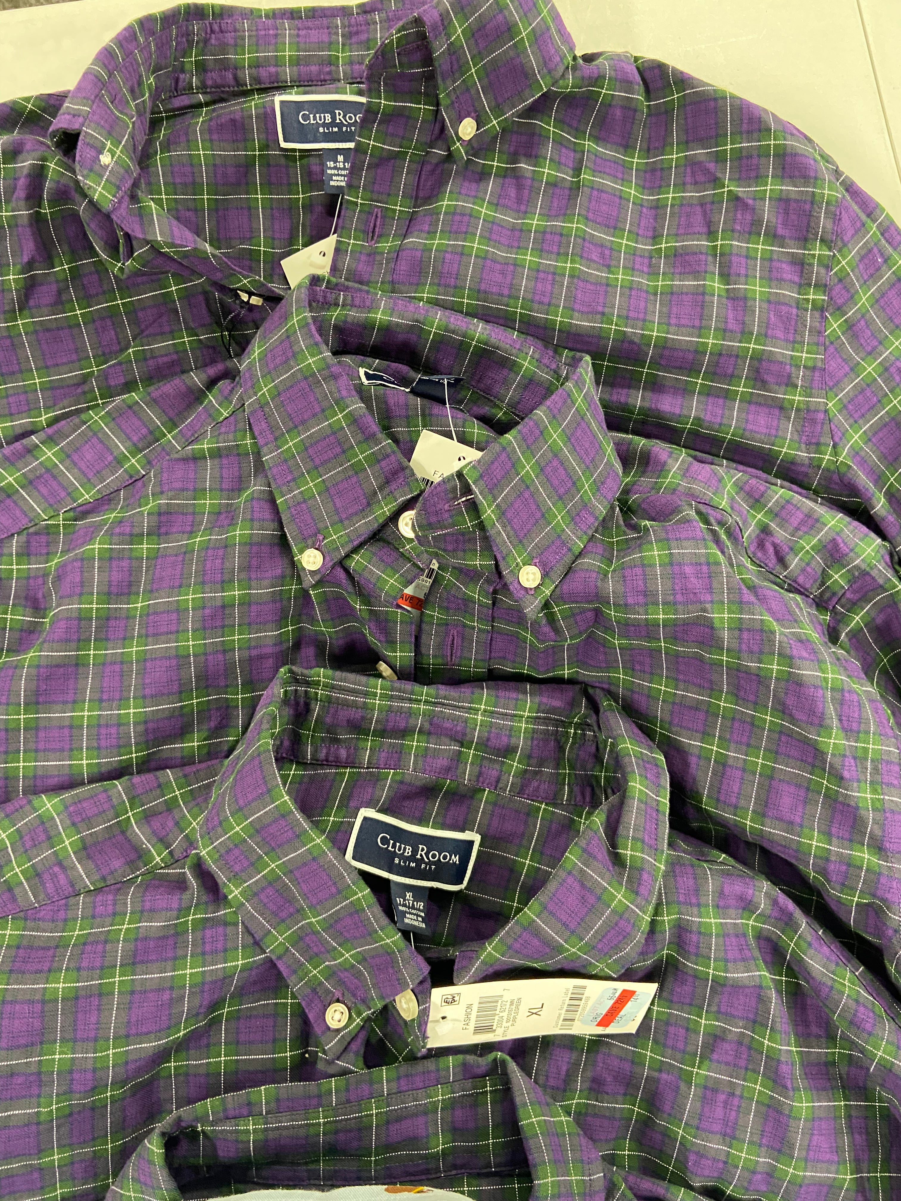 Men's Clothing Button Down Shirts Wholesale Lot, DOCKERS, CALVIN KLEIN, MICHAEL KORS, CLUB ROOM, 15 items, Shelf Pulls, MSRP $912