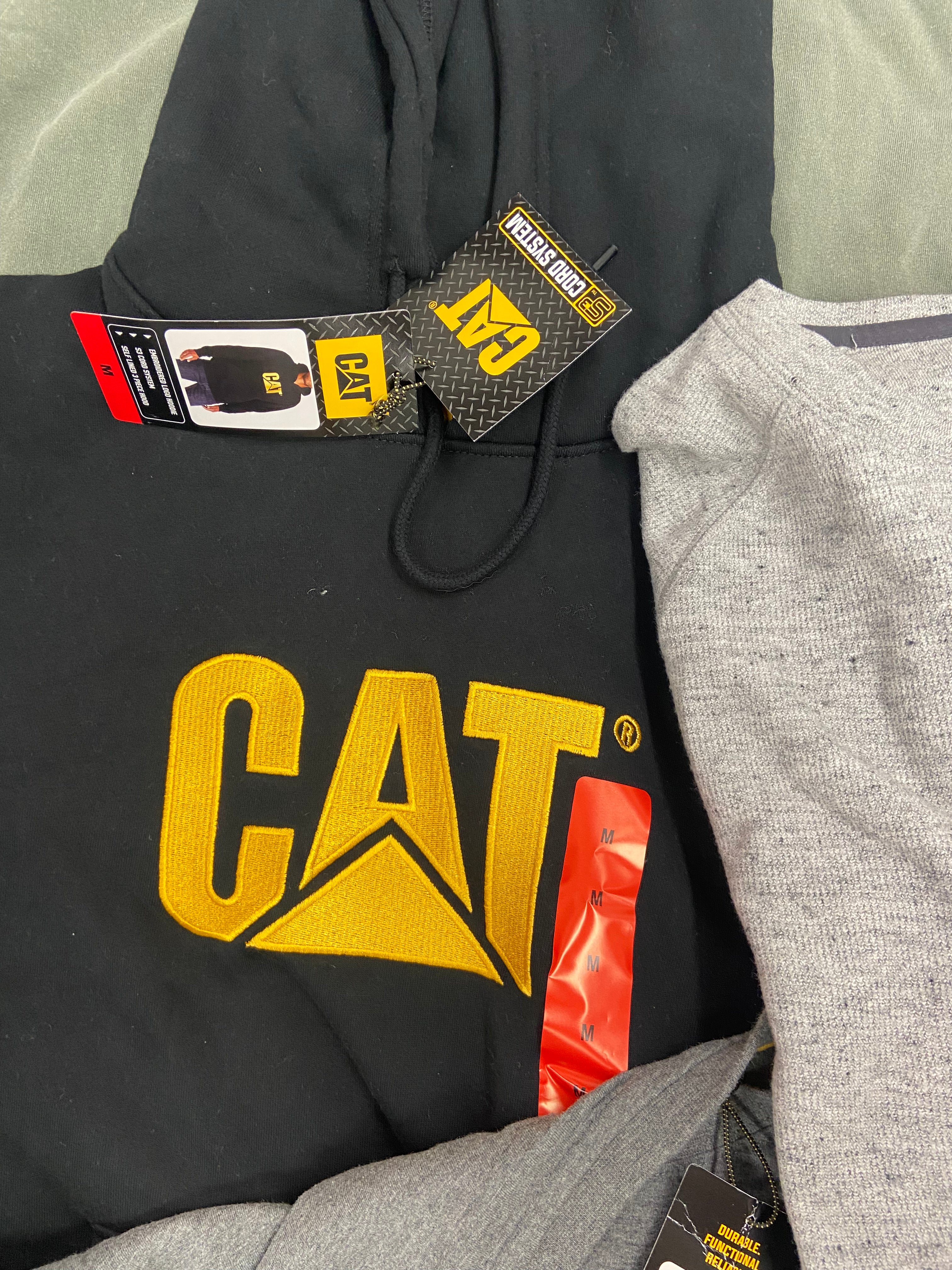 Men's Clothing Hoodies and Other Tops Wholesale Lot, BANANA REPUBLIC, CATERPILLAR, AMERICAN APPAREL, 12 items, Shelf Pulls, MSRP $536