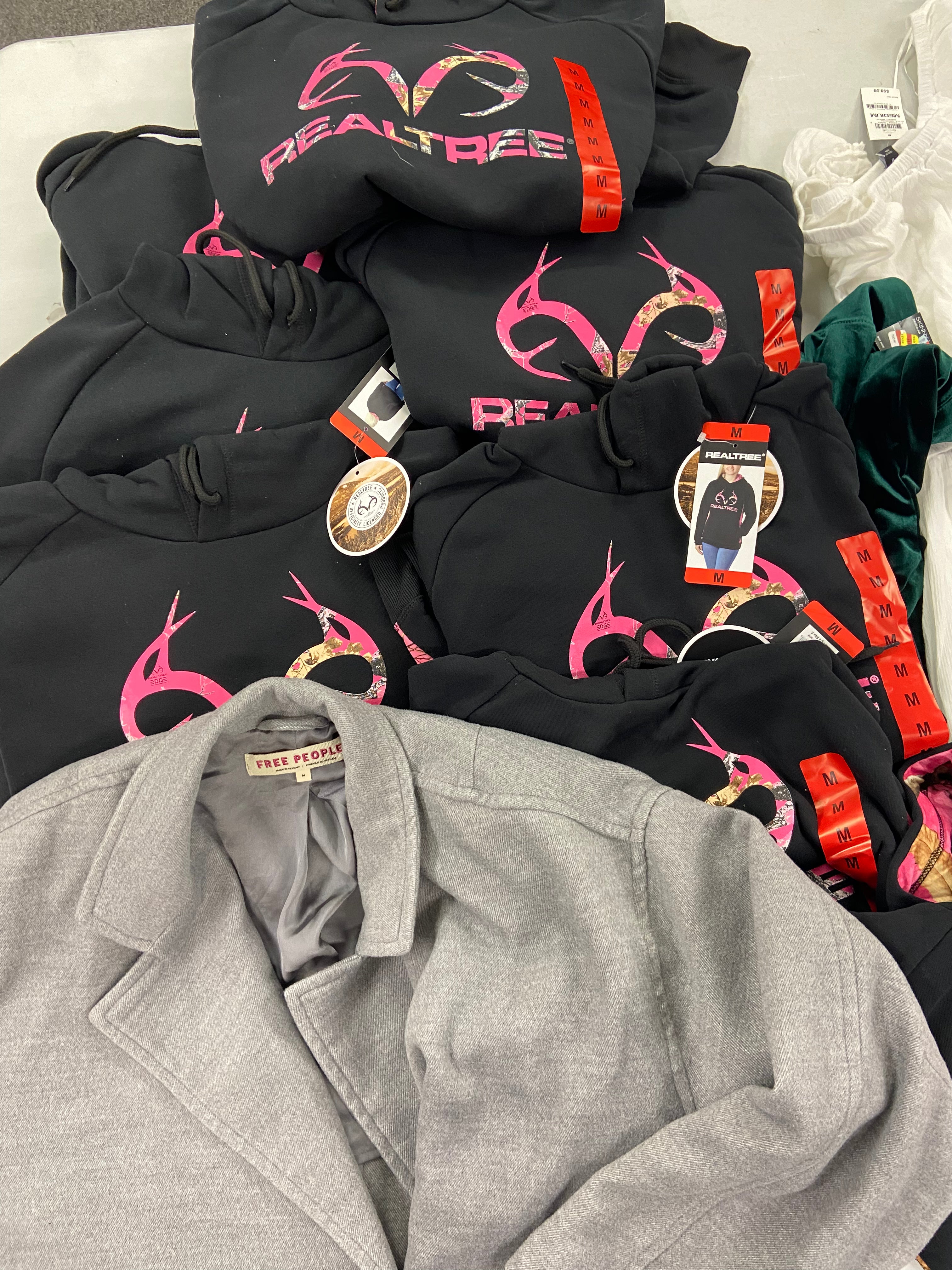 Women's Clothing Hoodies & Others Wholesale Lot, FREE PEOPLE, ADTN INTERNATIONAL, INC, 11 items, Shelf Pulls, MSRP $727