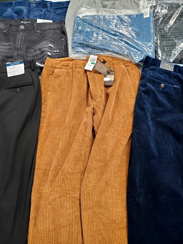 Men's Clothing Bottoms Wholesale Lot, HUGO BOSS, POLO RALPH LAUREN, NAUTICA, ALTEA, ALFANI and more, 10 Items, Shelf Pulls, MSRP $1,068