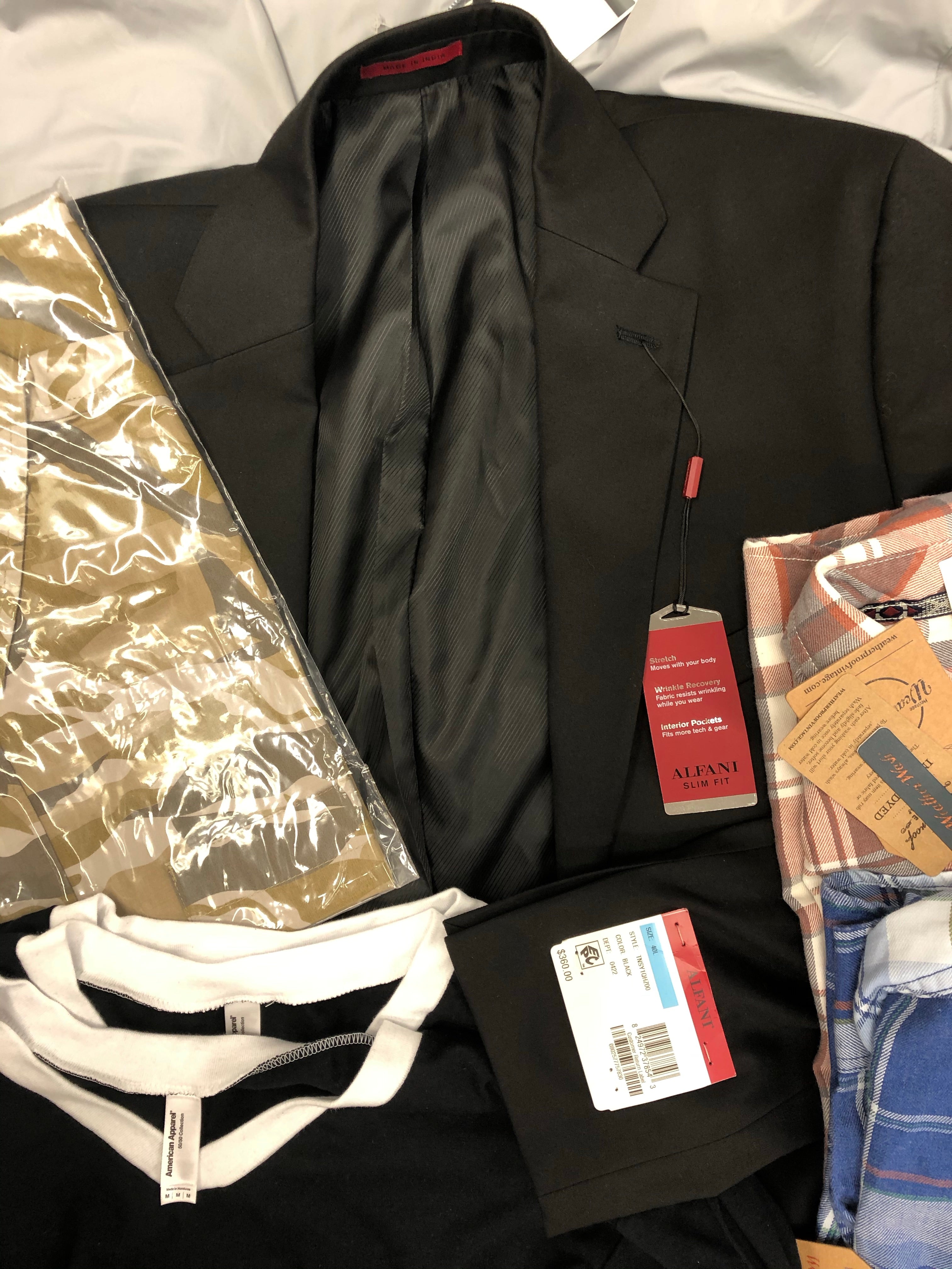 Men's Clothing Wholesale Lot, Nike, Callaway, Weatherproof, Penfield, American Apparel and more, 16 Units, Shelf Pulls, MSRP $1,145.99