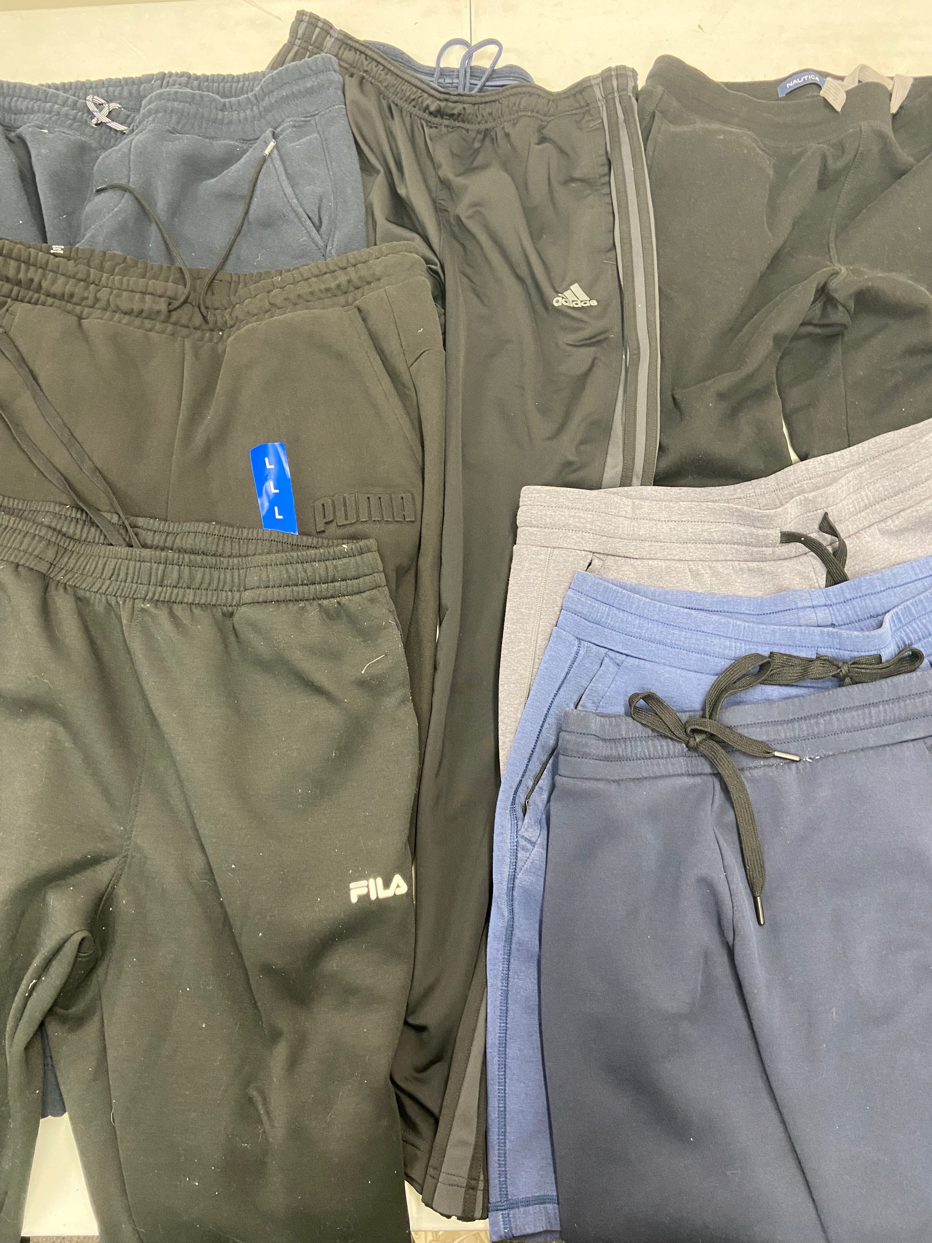 Men's Clothings Pants & Shorts Wholesale Lot, NAUTICA, ADIDAS, PUMA, FILA, WEATHERPROOF VINTAGE, 32 DEGREES and more, 8 items, CUSTOMER RETURNS
