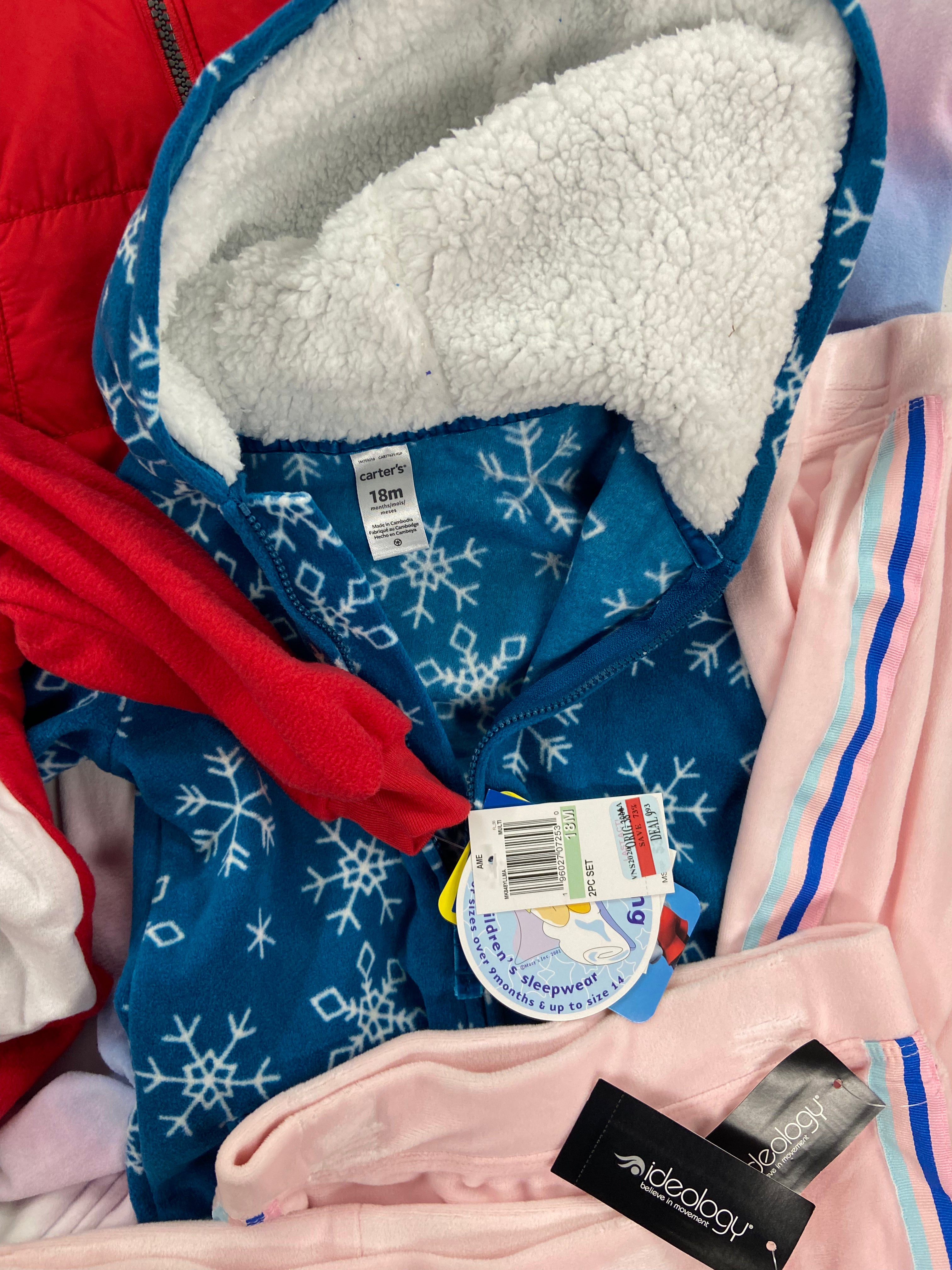 Baby's / Kid's Clothing Assorted Wholesale Lot, DISNEY, CARTER'S, EPIC THREADS, FIRST IMPRESSIONS, IDEOLOGY, 16 items, Shelf Pulls, MSRP $586