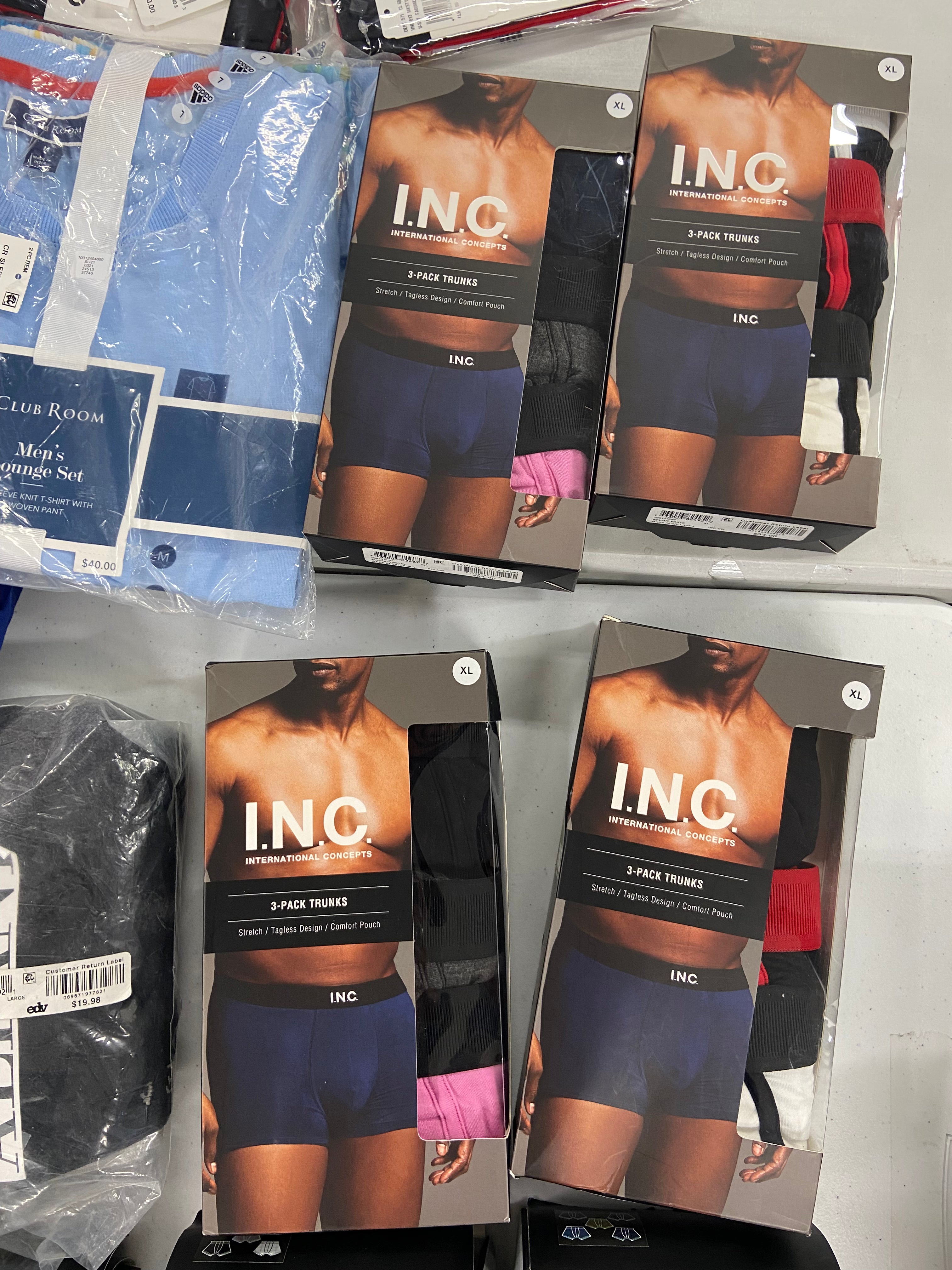 Men's Underwear & Others Wholesale Lot, CLUB ROOM, KENZO PARIS, INC, ALFANI, 14 items, Shelf Pulls, MSRP $624