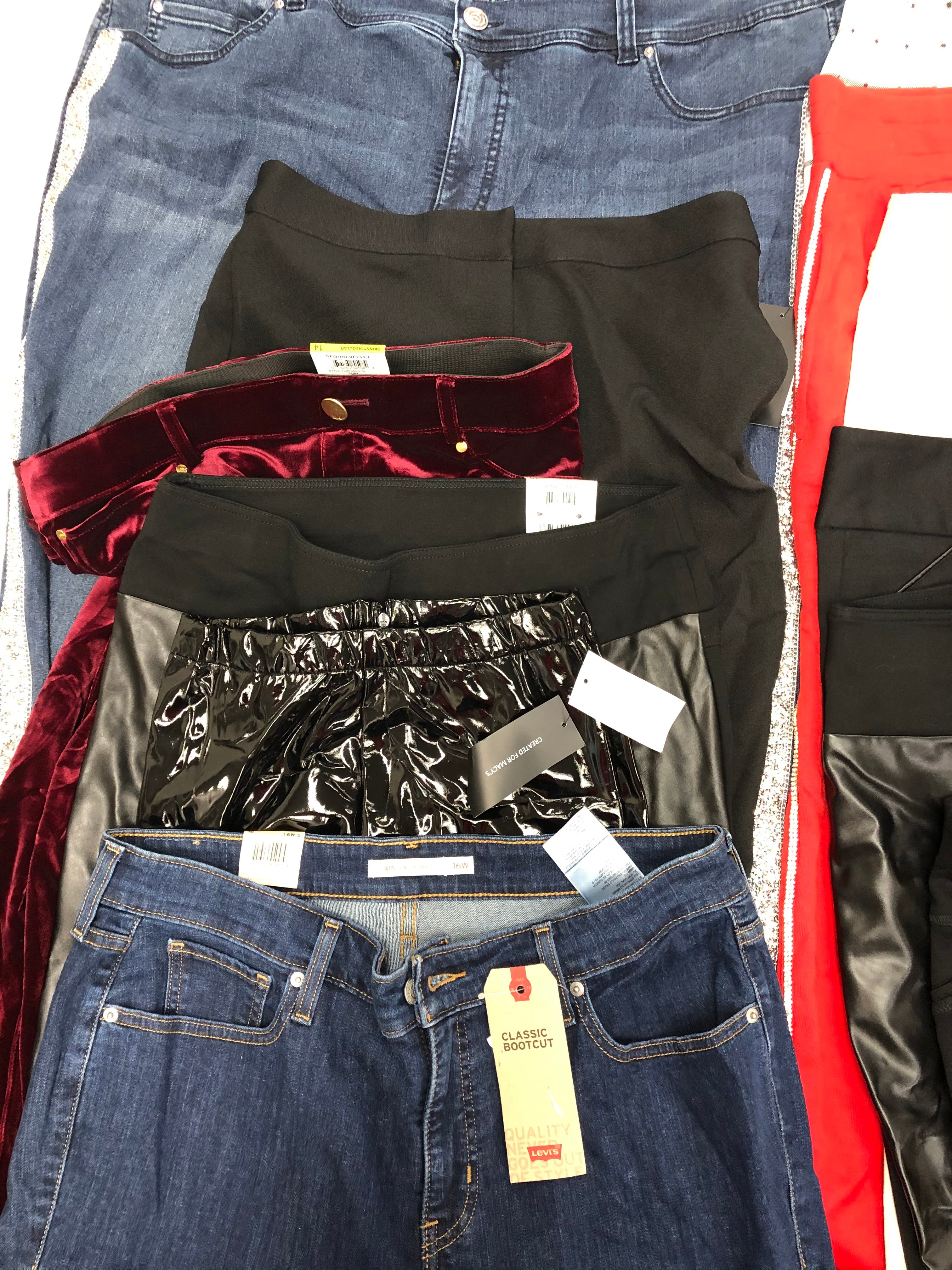 Women's Clothing Bottom Pants Only, Wholesale Lot, TOMMY HILFIGER, LEVI'S, NINE WEST, INC and more, 13 items, Shelf Pulls, MSRP $962