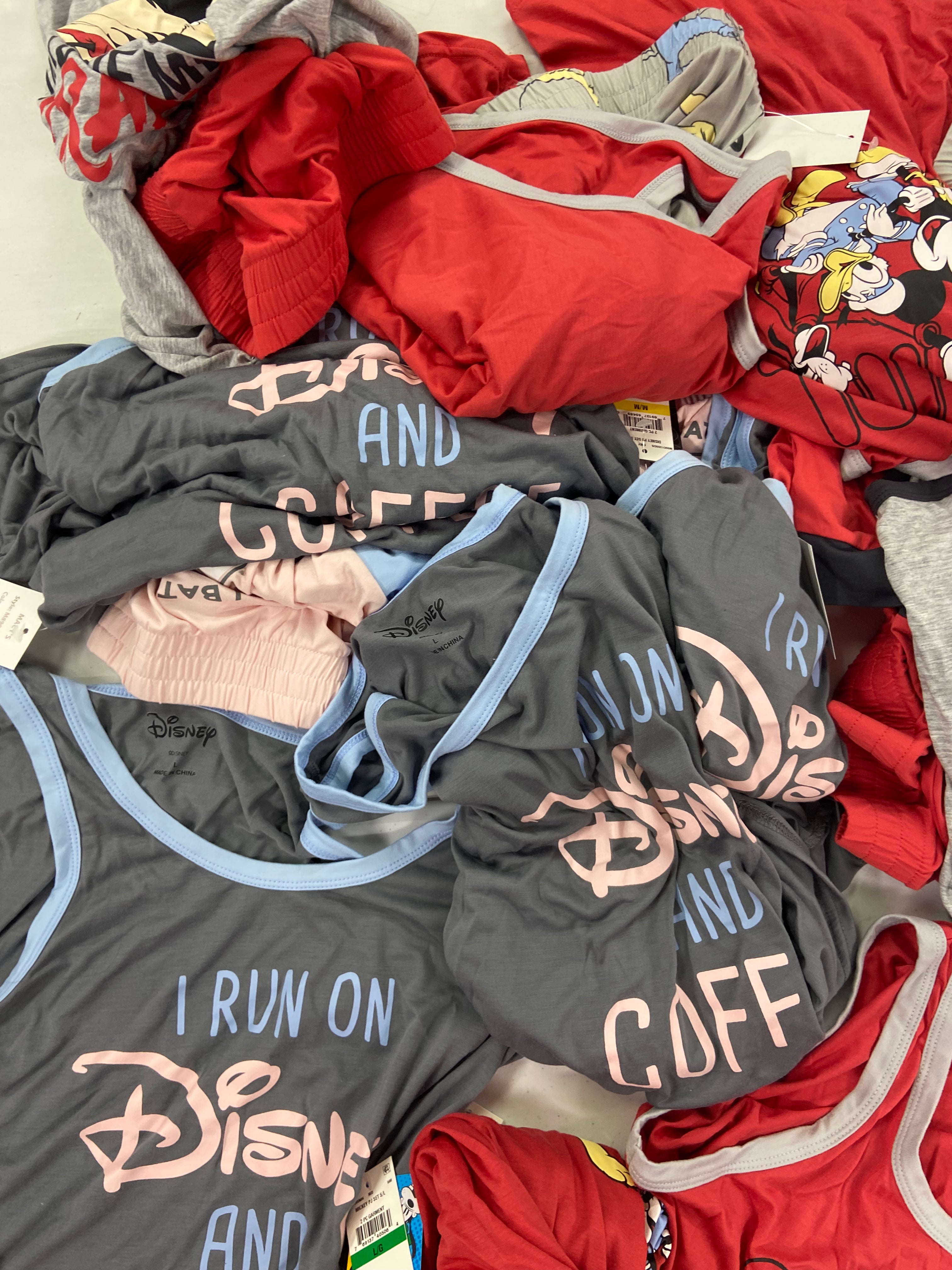 Women's Sleepwear Set Wholesale Lot, DISNEY, CALVIN KLEIN, 19 items, Shelf Pulls, MSRP $866