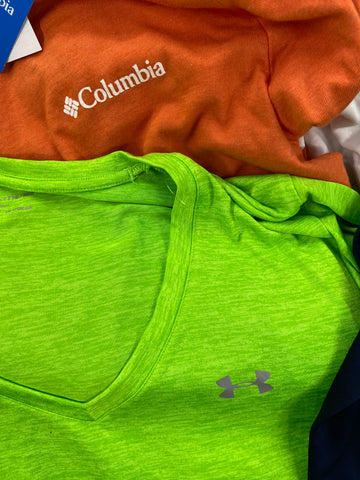 Men's Clothing T-Shirts & Others Wholesale Lot, ADIDAS, COLUMBIA, CALVIN KLEIN, UNDER ARMOUR, DOCKERS, UNIVIBE and more, 19 items, Shelf Pulls, MSRP $1,088